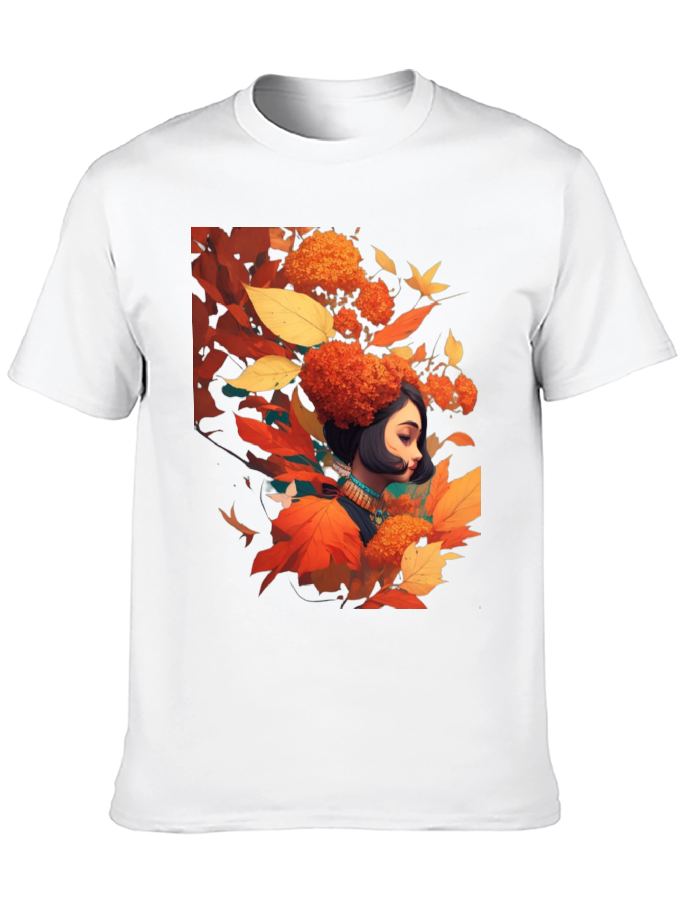 Autumnal Woman Graphic Black Tee
