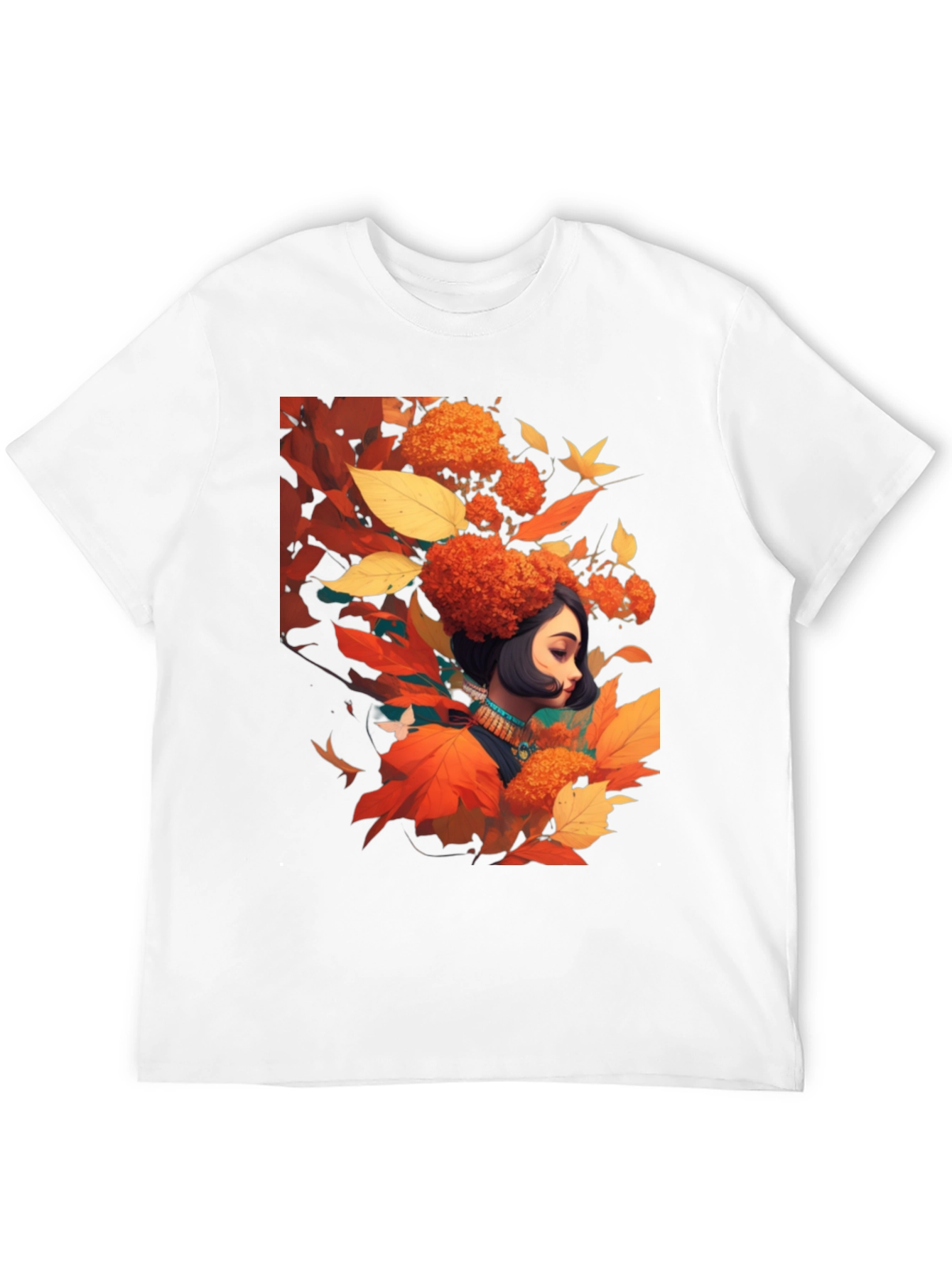 Autumnal Woman Graphic Black Tee