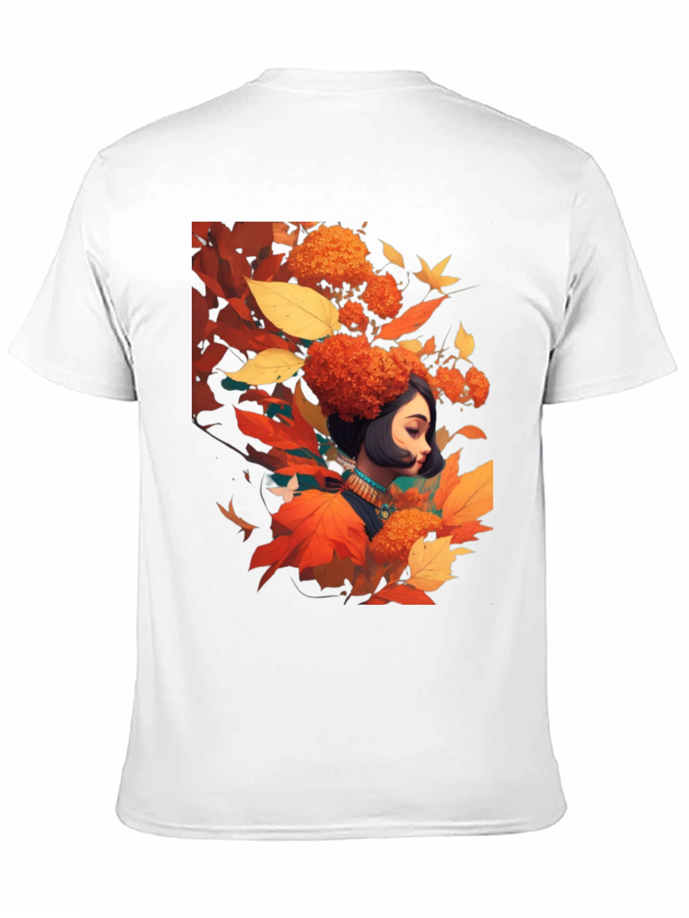Autumnal Woman Graphic Black Tee