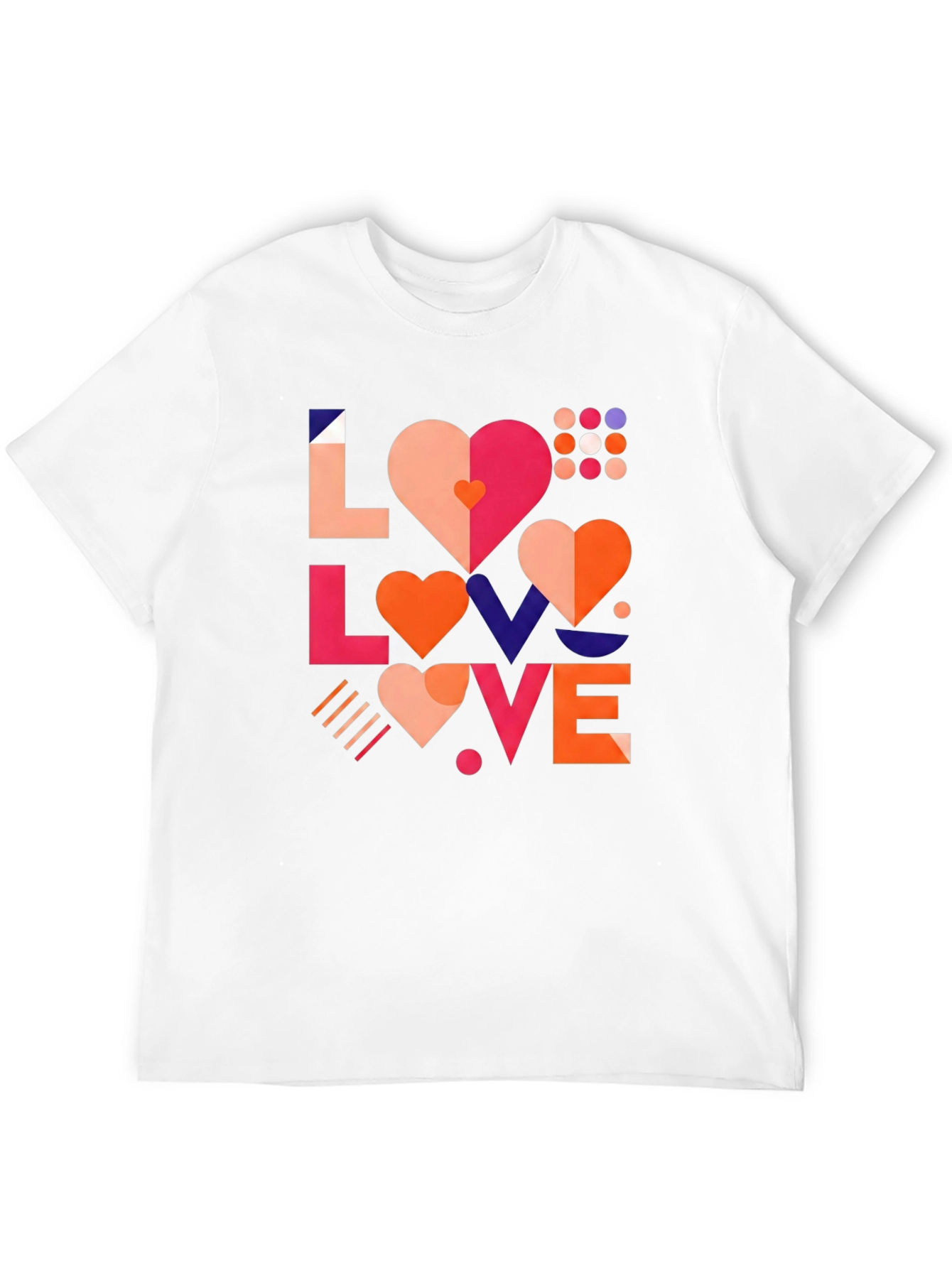 Geometric Love Graphic Black Tee