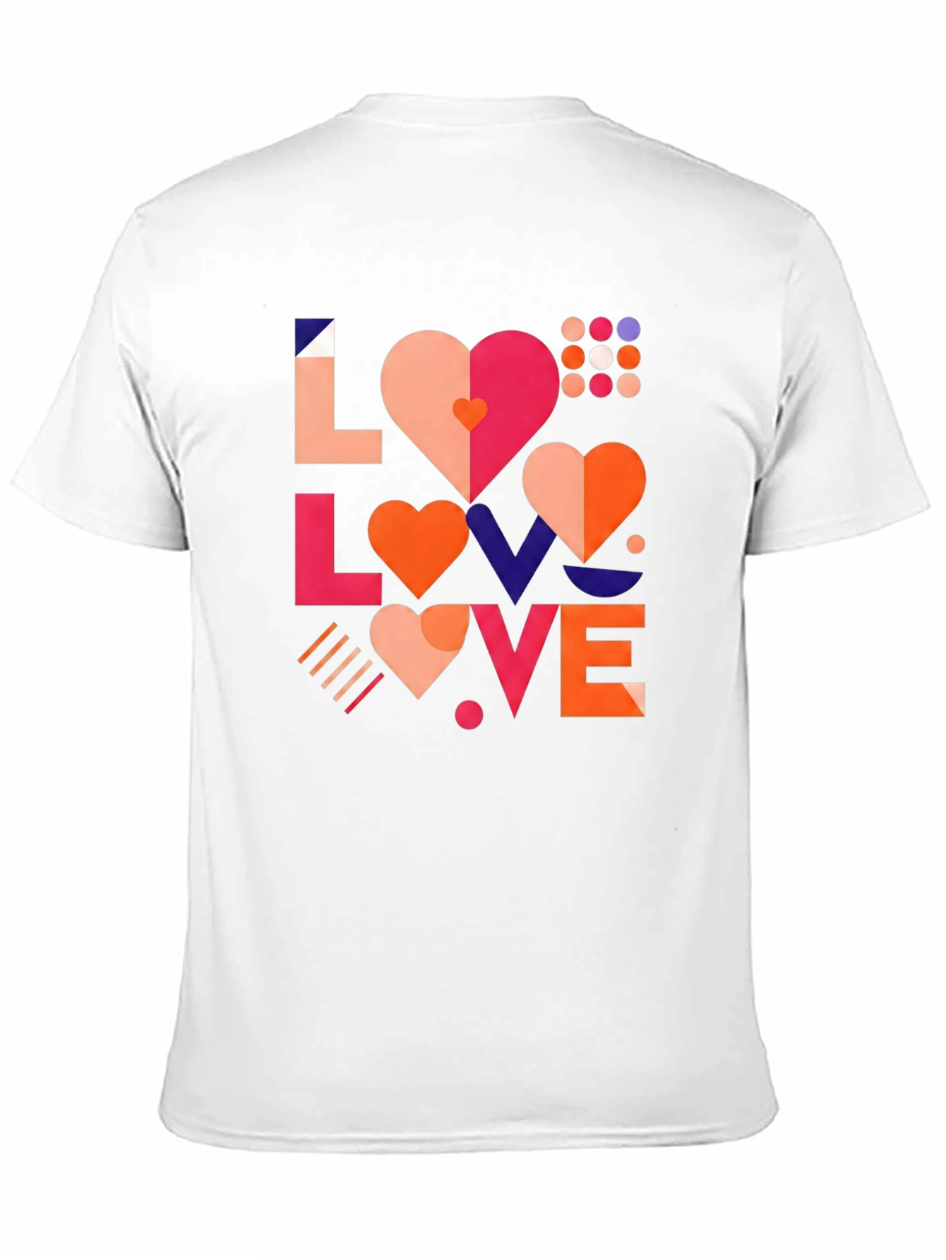 Geometric Love Graphic Black Tee