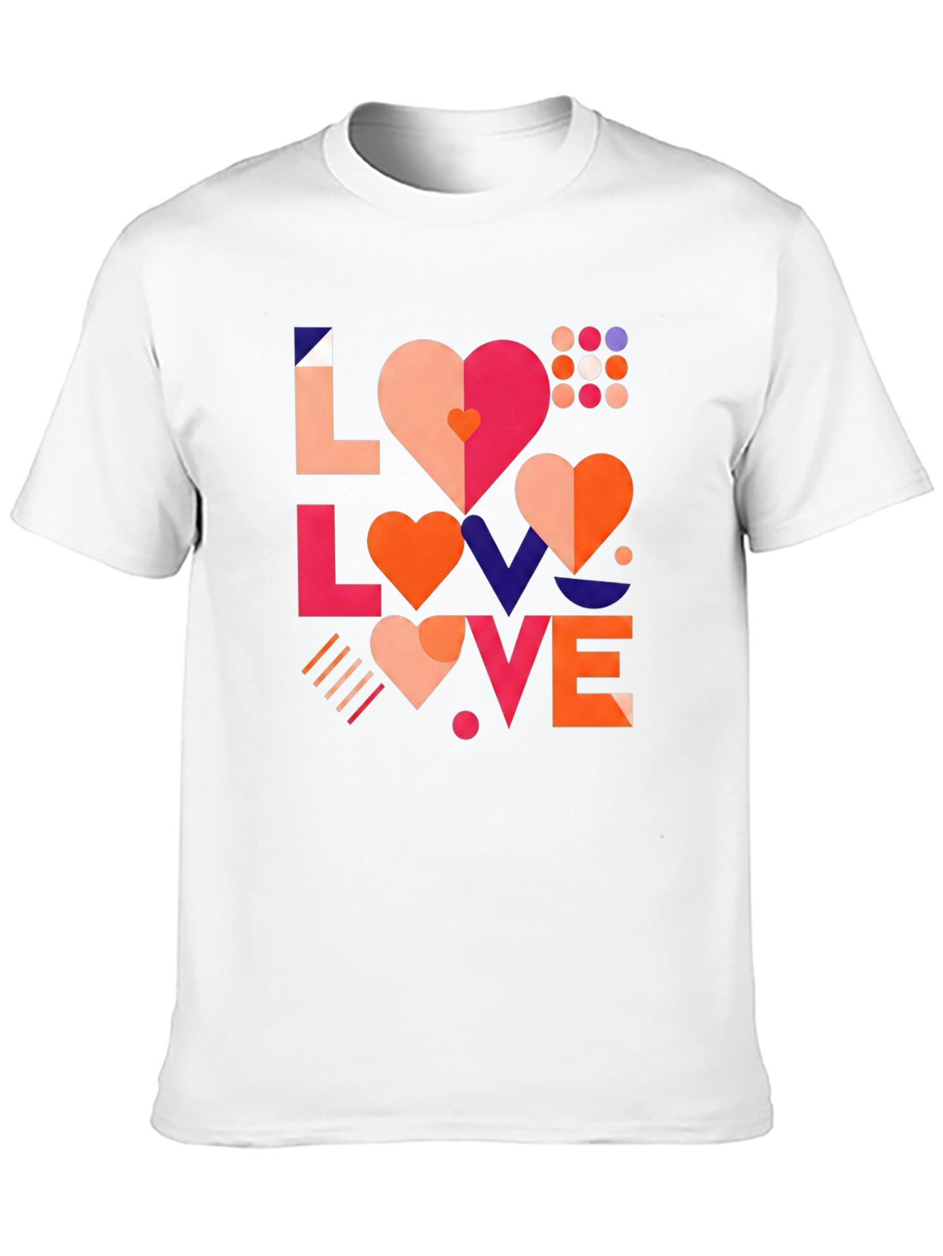 Geometric Love Graphic Black Tee