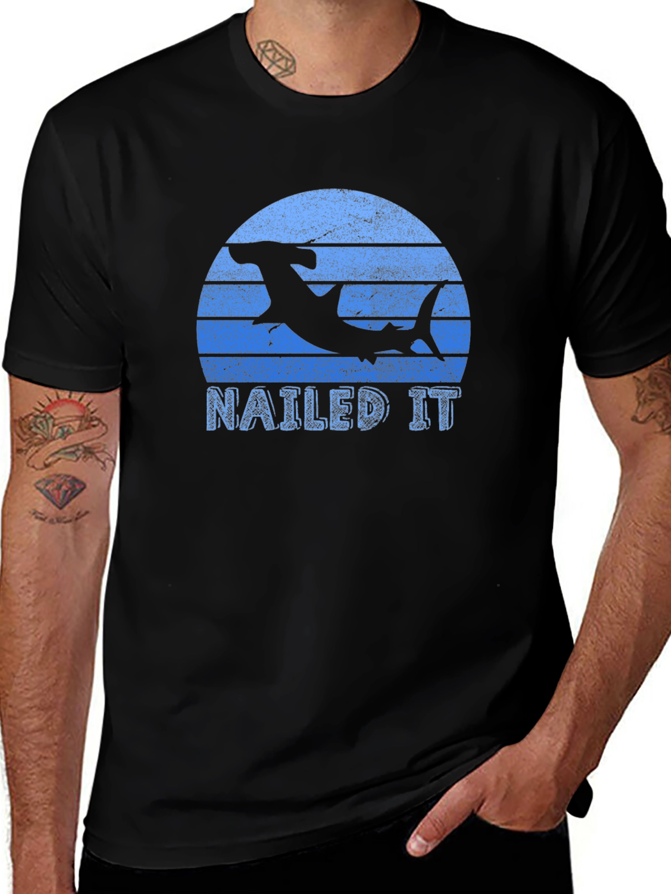 Hammerhead Shark Nailed It Graphic Tee