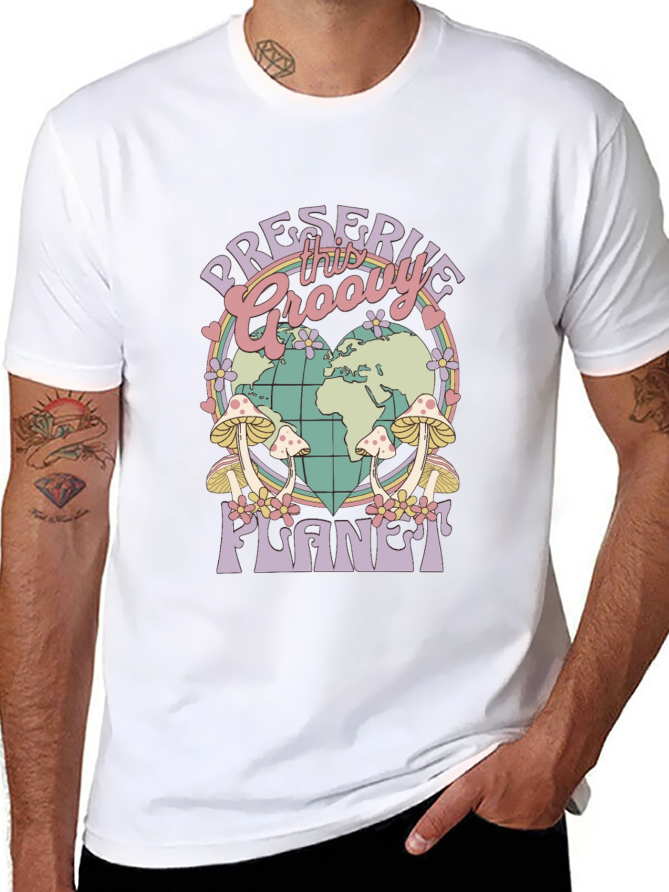 Groovy Planet T-Shirt - Retro Earth Day Tee