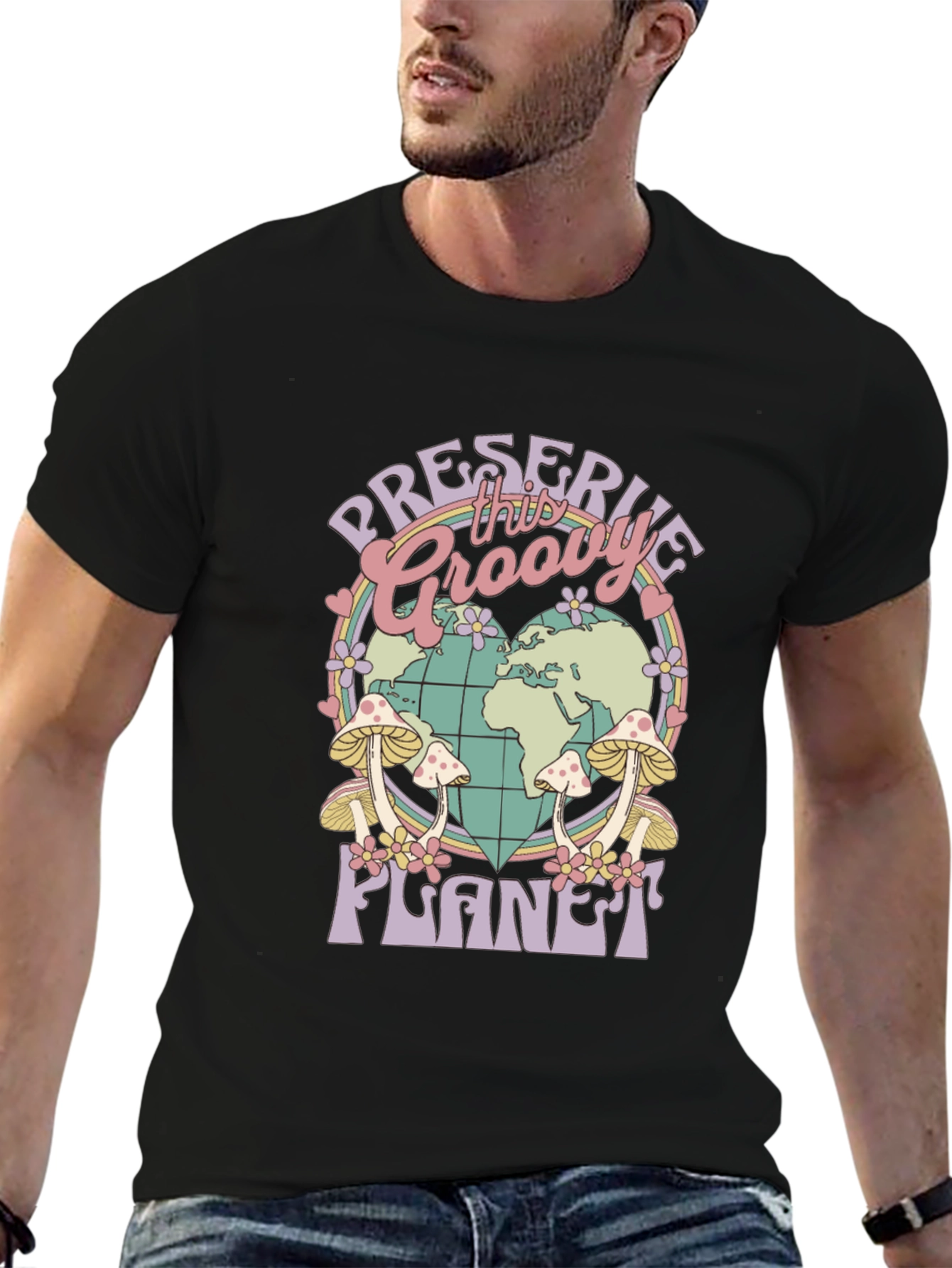 Groovy Planet T-Shirt - Retro Earth Day Tee