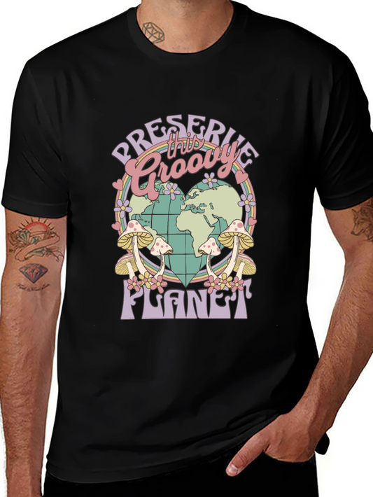 Groovy Planet T-Shirt - Retro Earth Day Tee