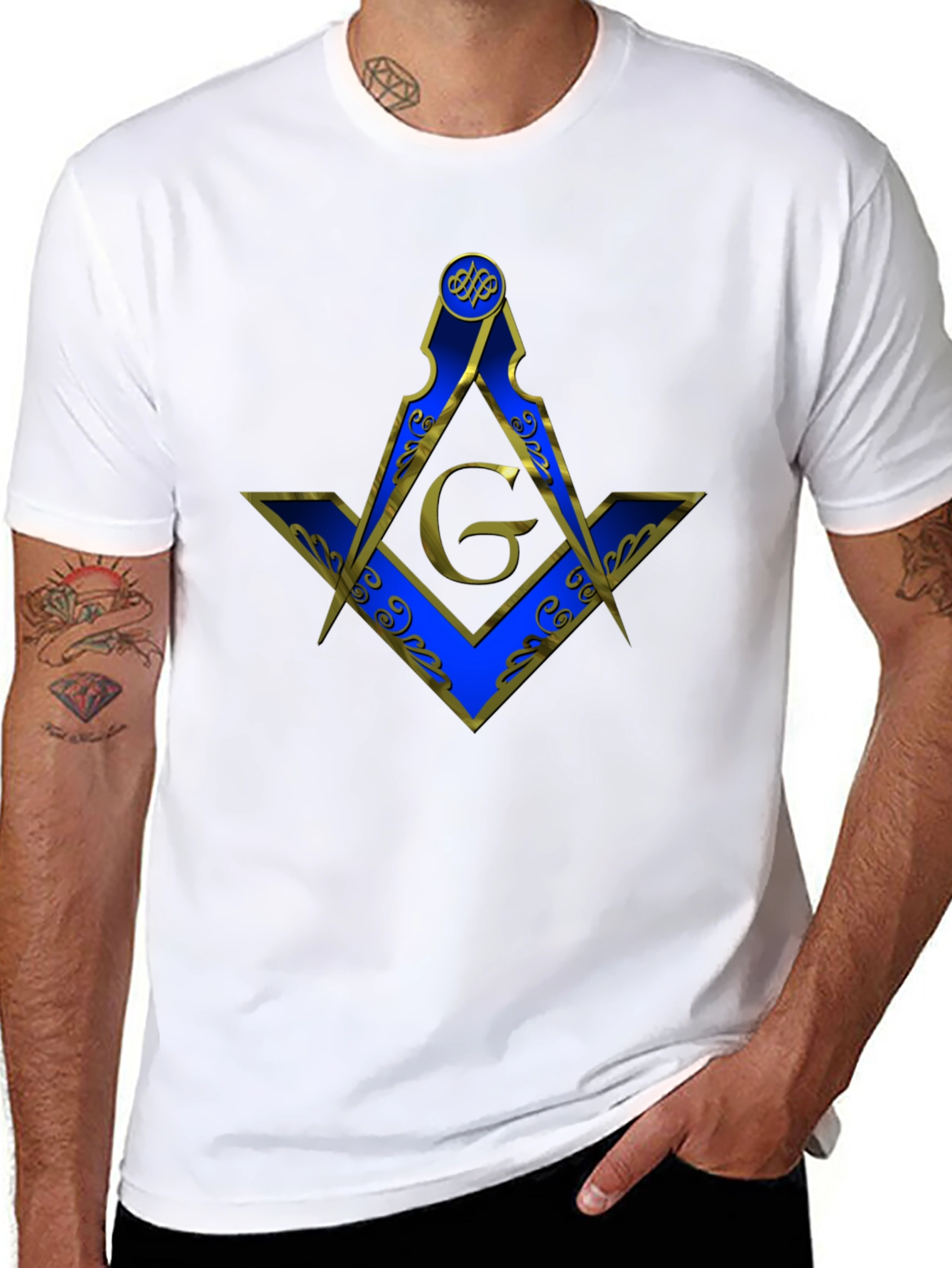 Masonic Square & Compasses Black T-Shirt