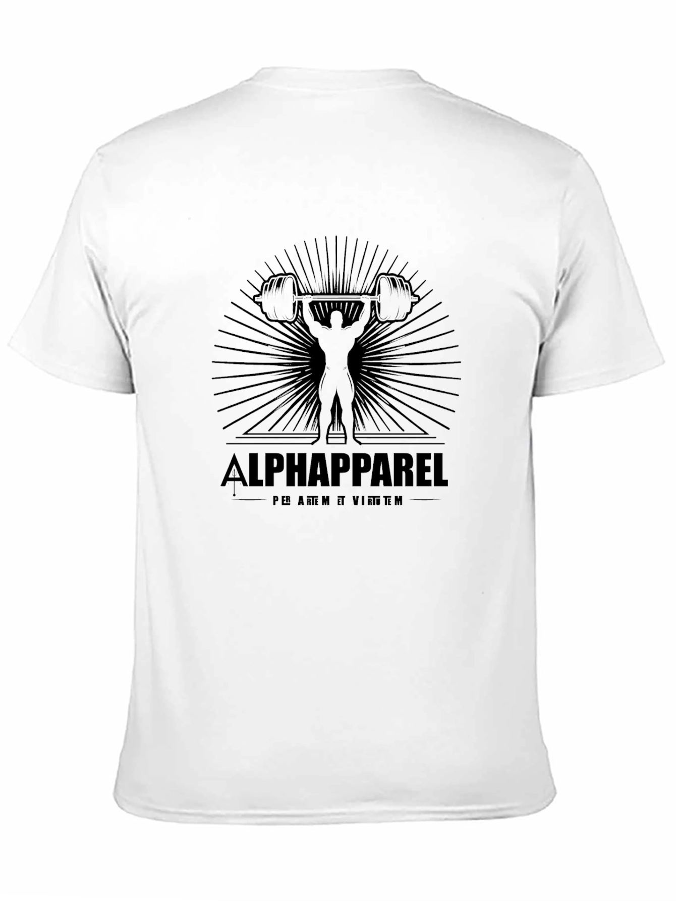 Alpha Apparel Black Graphic T-Shirt - Weightlifting Design