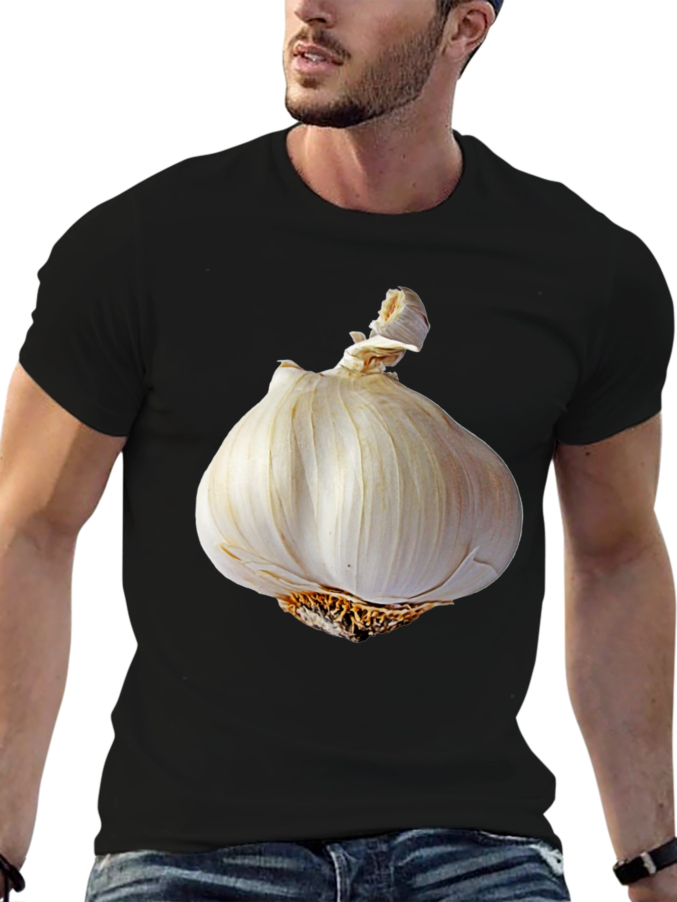 Garlic Graphic Tee - Stylish Culinary Humor T-Shirt