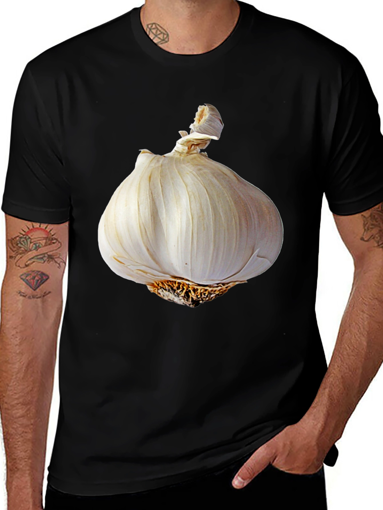 Garlic Graphic Tee - Stylish Culinary Humor T-Shirt