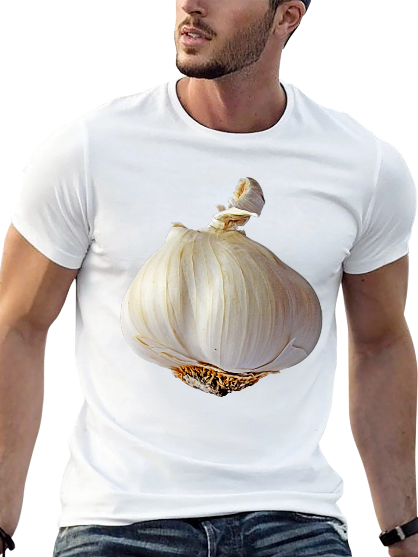 Garlic Graphic Tee - Stylish Culinary Humor T-Shirt