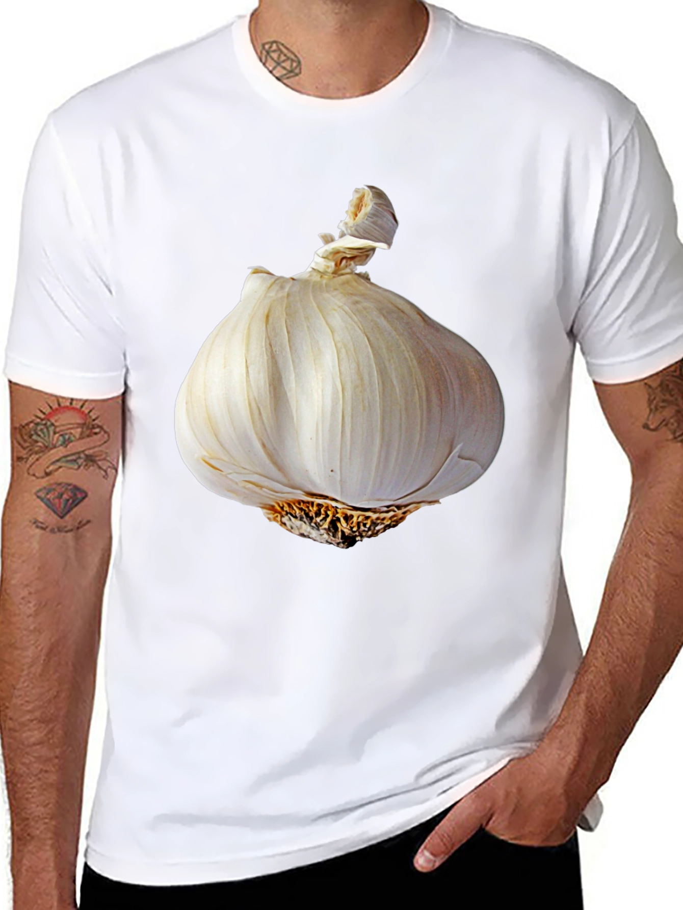 Garlic Graphic Tee - Stylish Culinary Humor T-Shirt