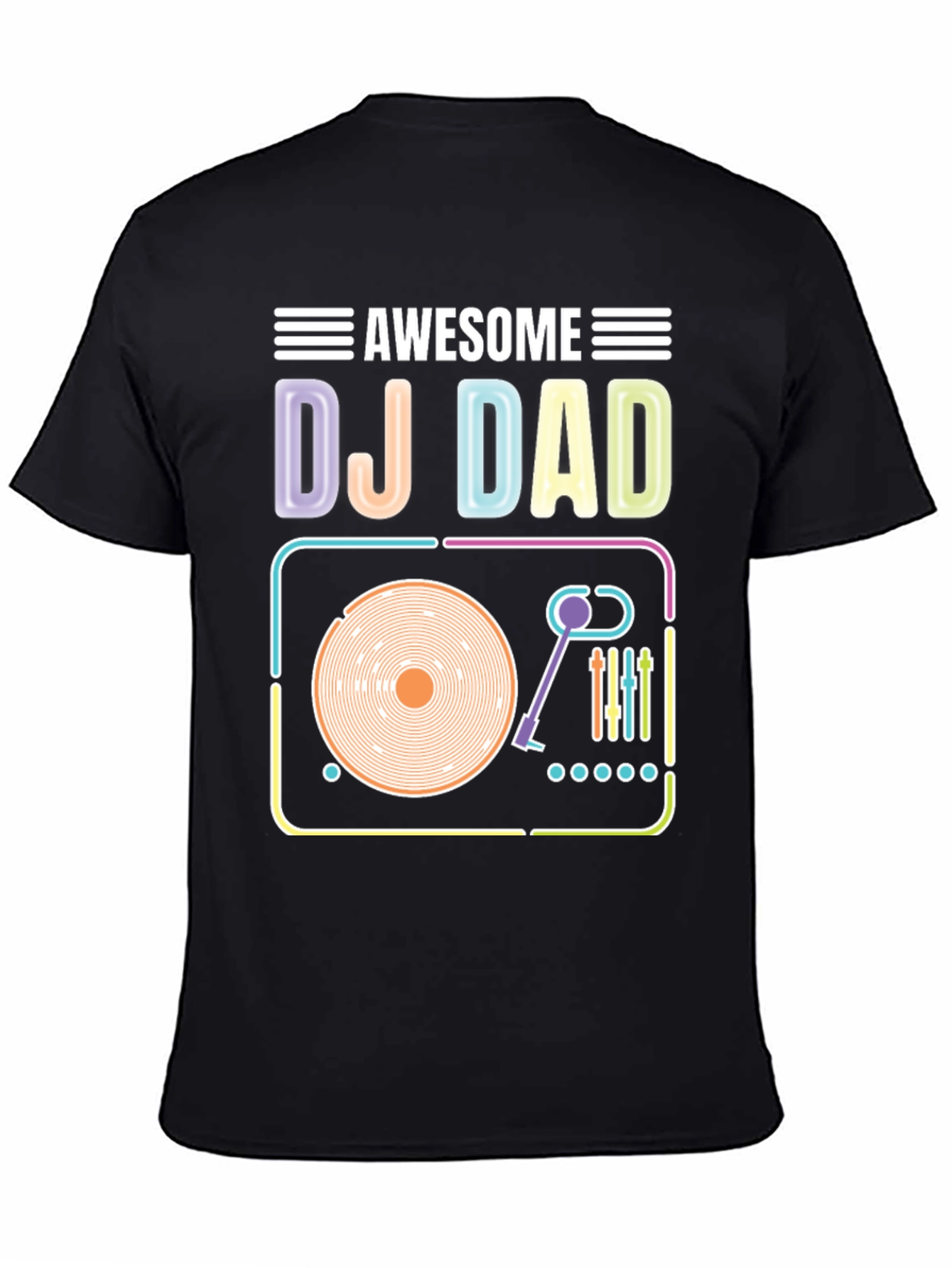 Awesome DJ Dad T-Shirt Turntable Graphic