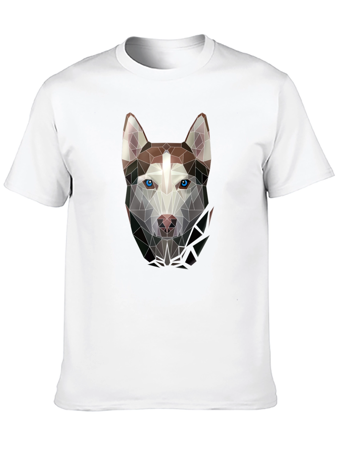 Geometric Husky Graphic Tee - Black