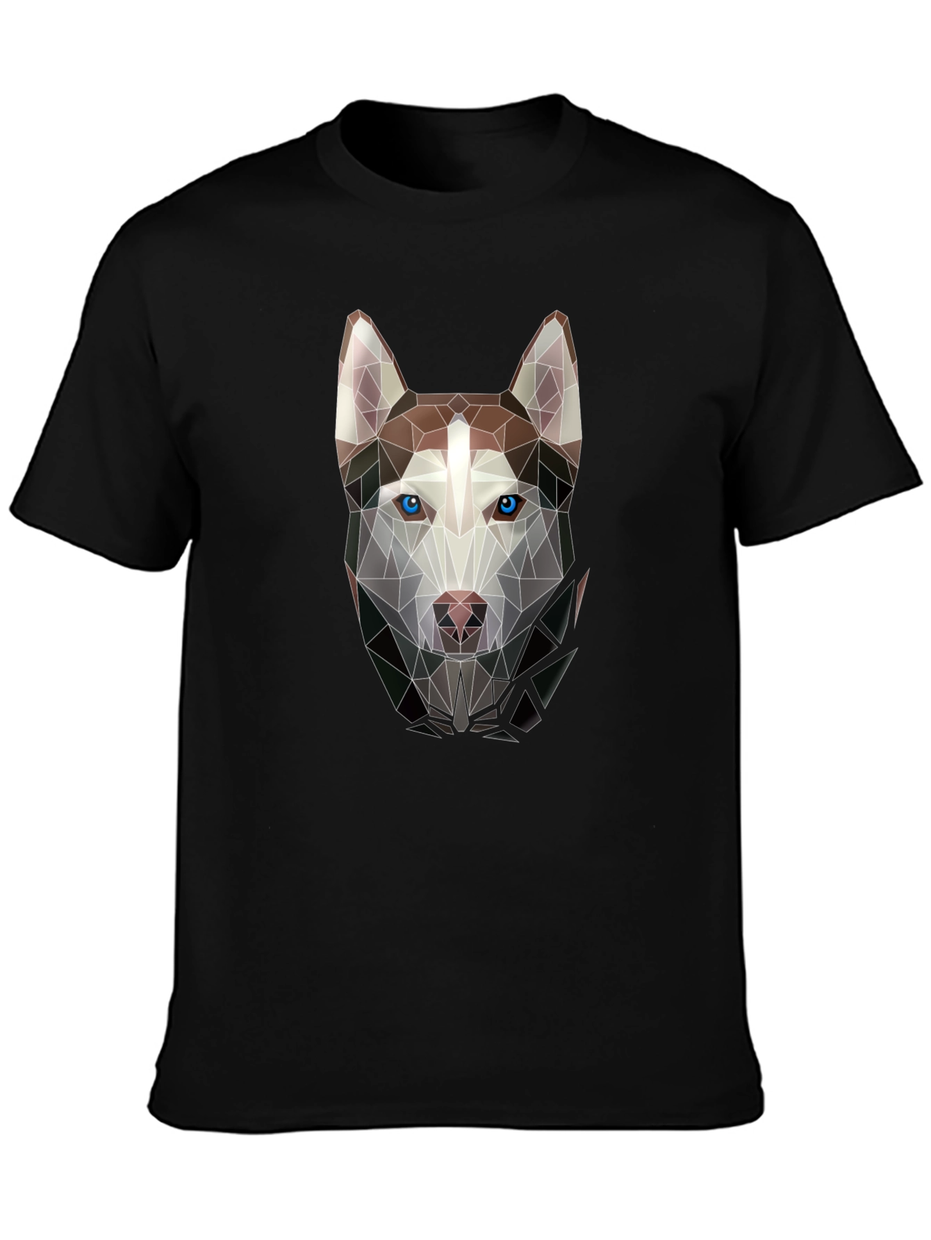 Geometric Husky Graphic Tee - Black
