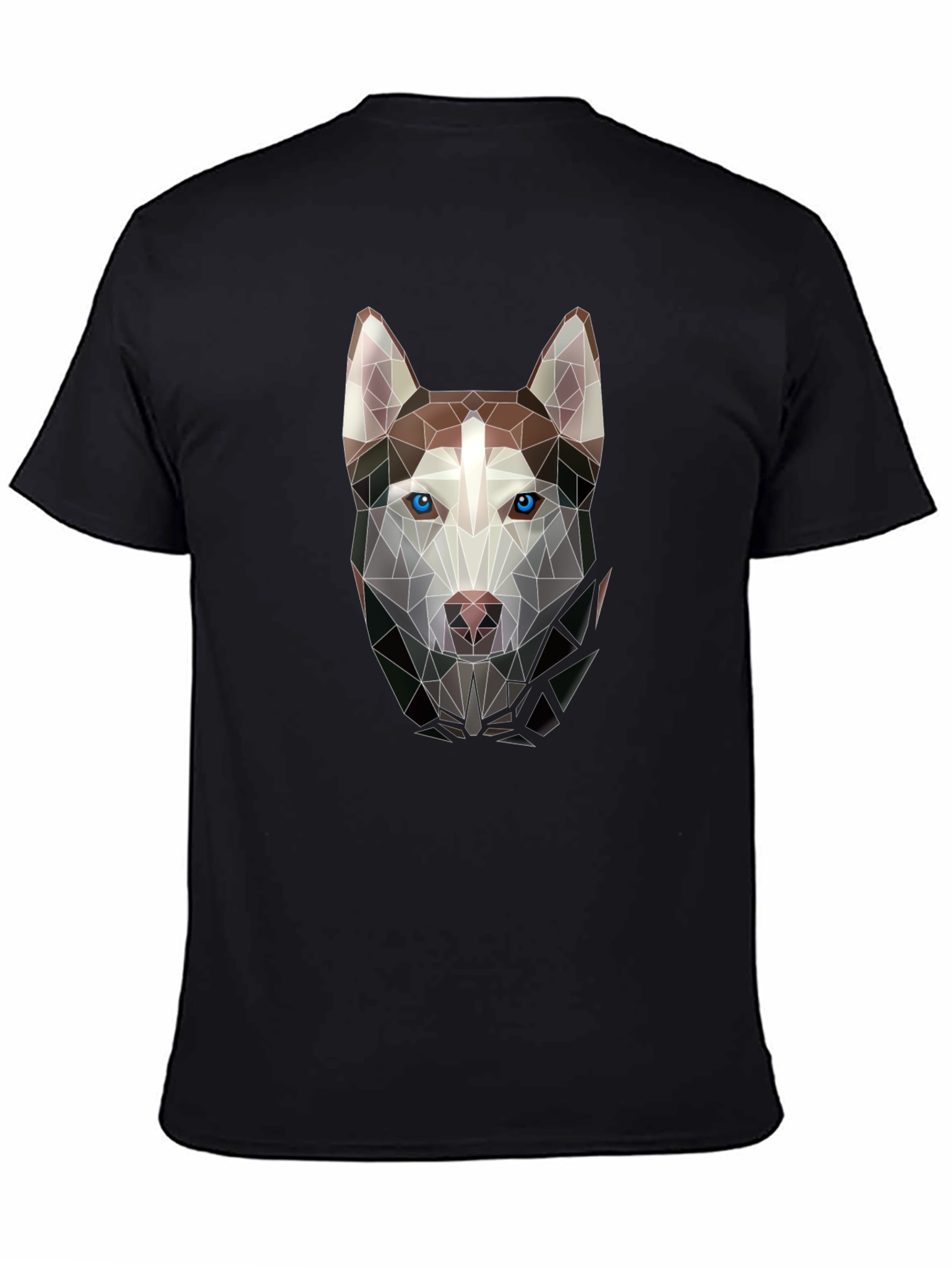 Geometric Husky Graphic Tee - Black