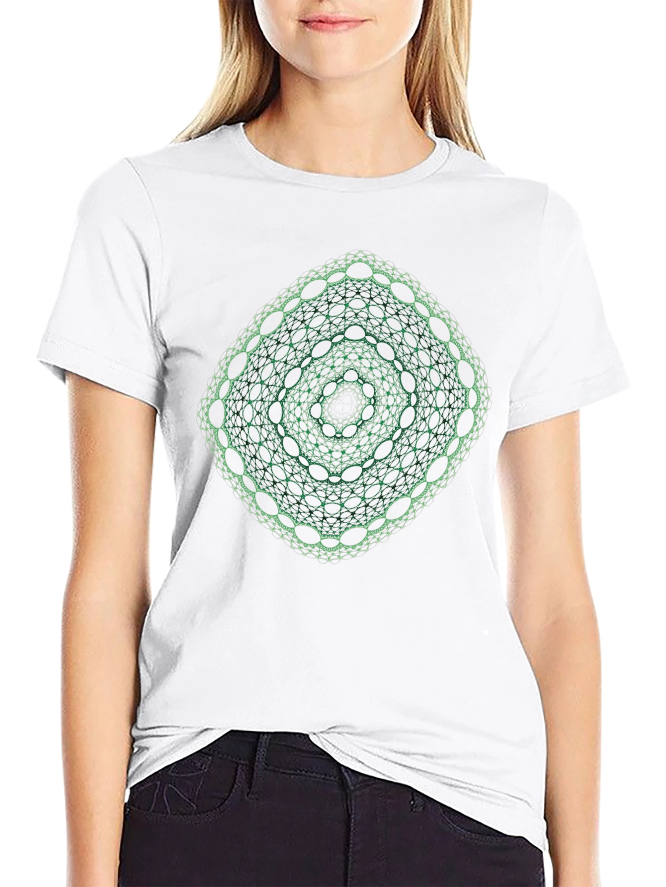 Geometric Green Fractal Tee
