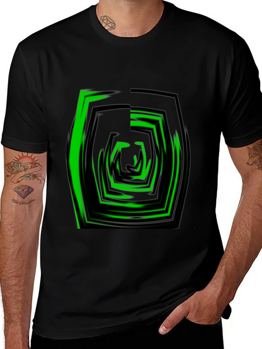 Abstract Hexagon Graphic Tee - Modern Black T-Shirt