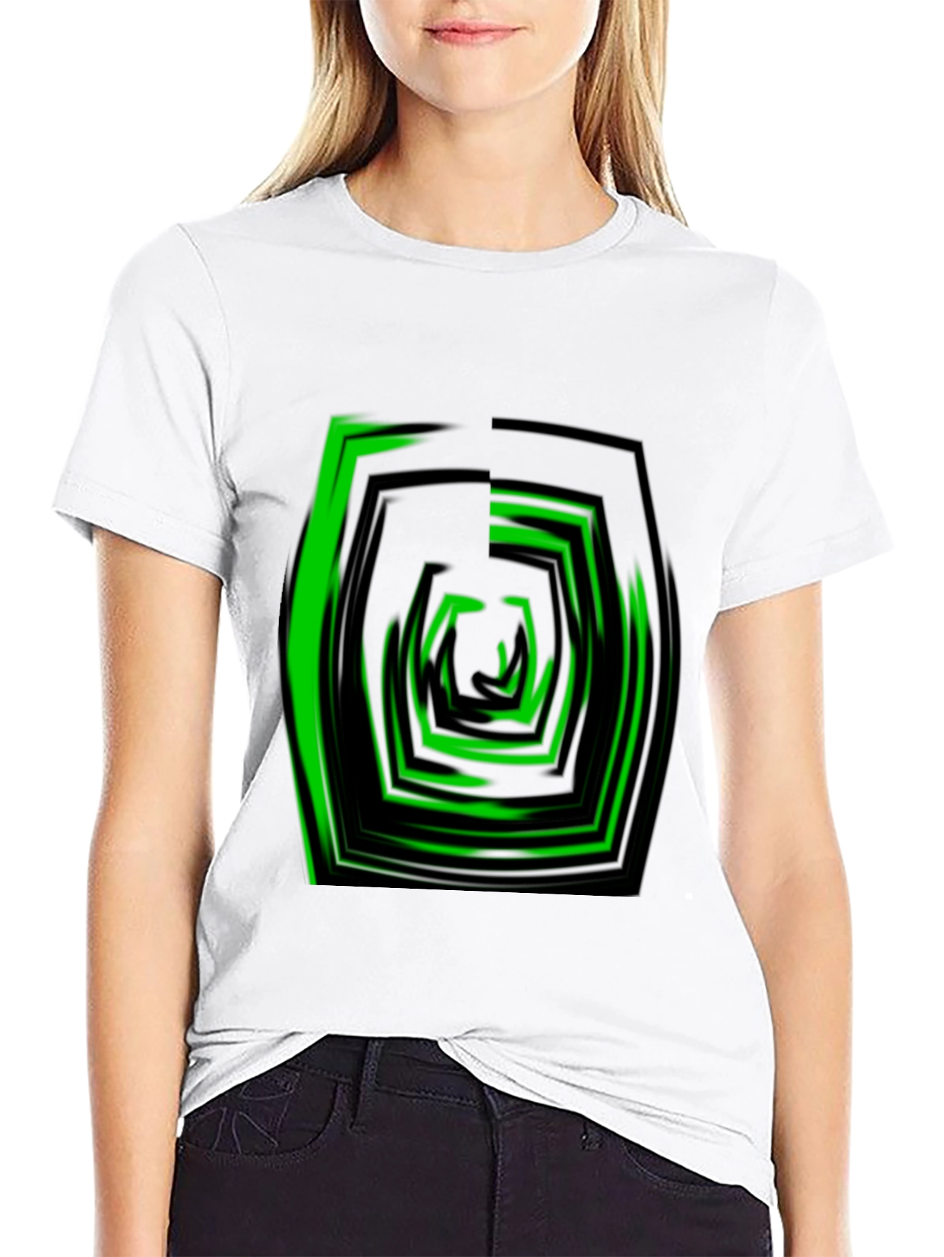 Abstract Hexagon Graphic Tee - Modern Black T-Shirt