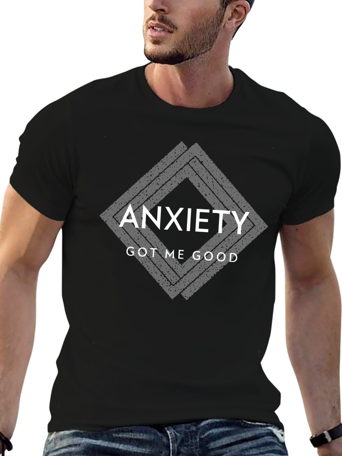 Anxiety Got Me Good Black Graphic T-Shirt