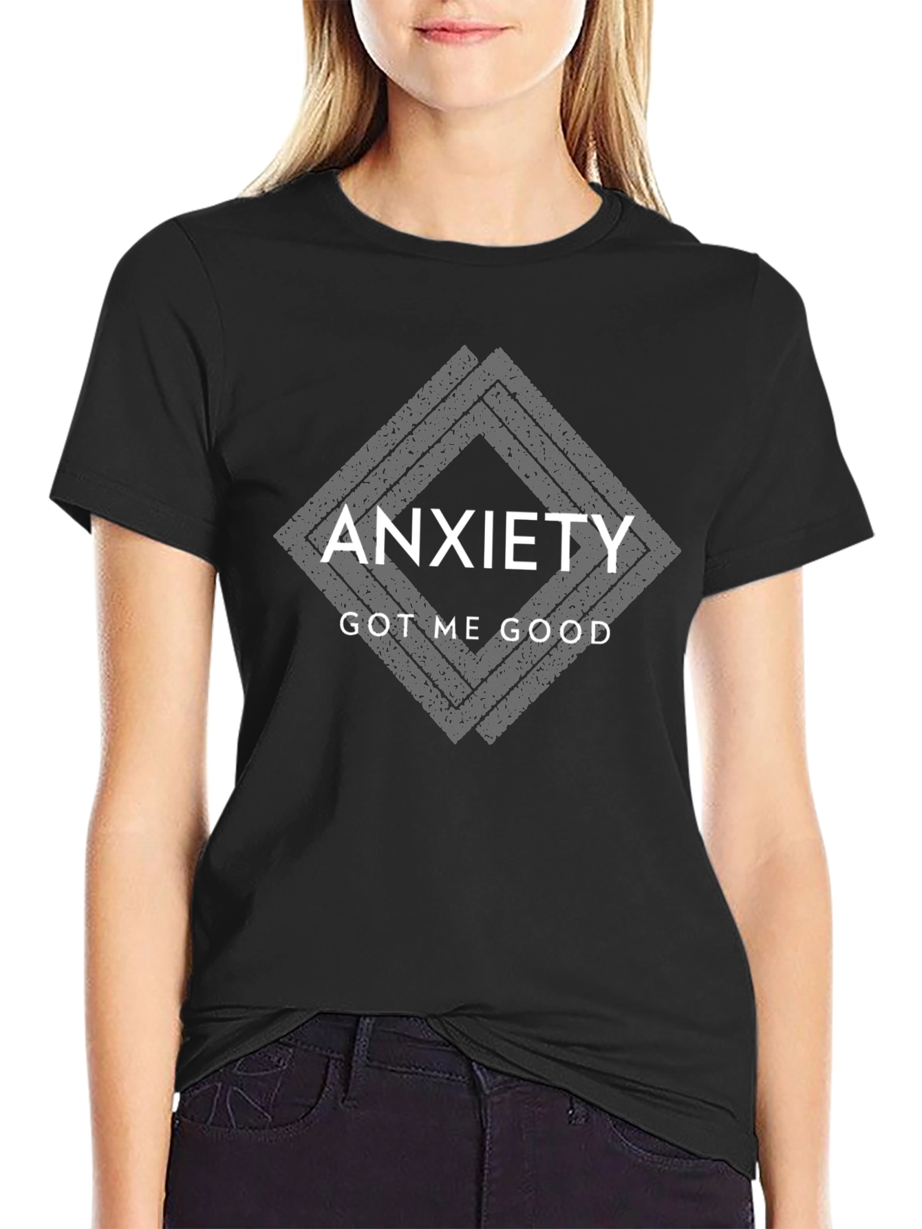 Anxiety Got Me Good Black Graphic T-Shirt