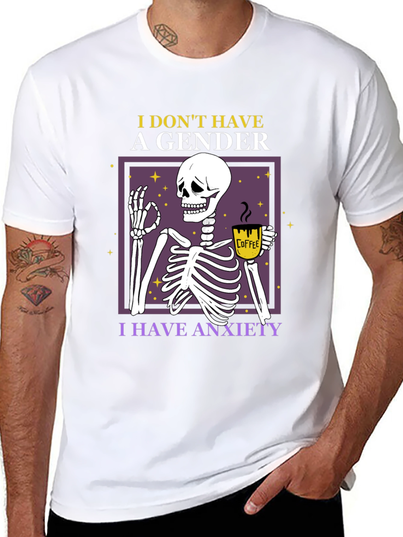 Anxiety Skeleton T-Shirt - I Dont Have A Gender