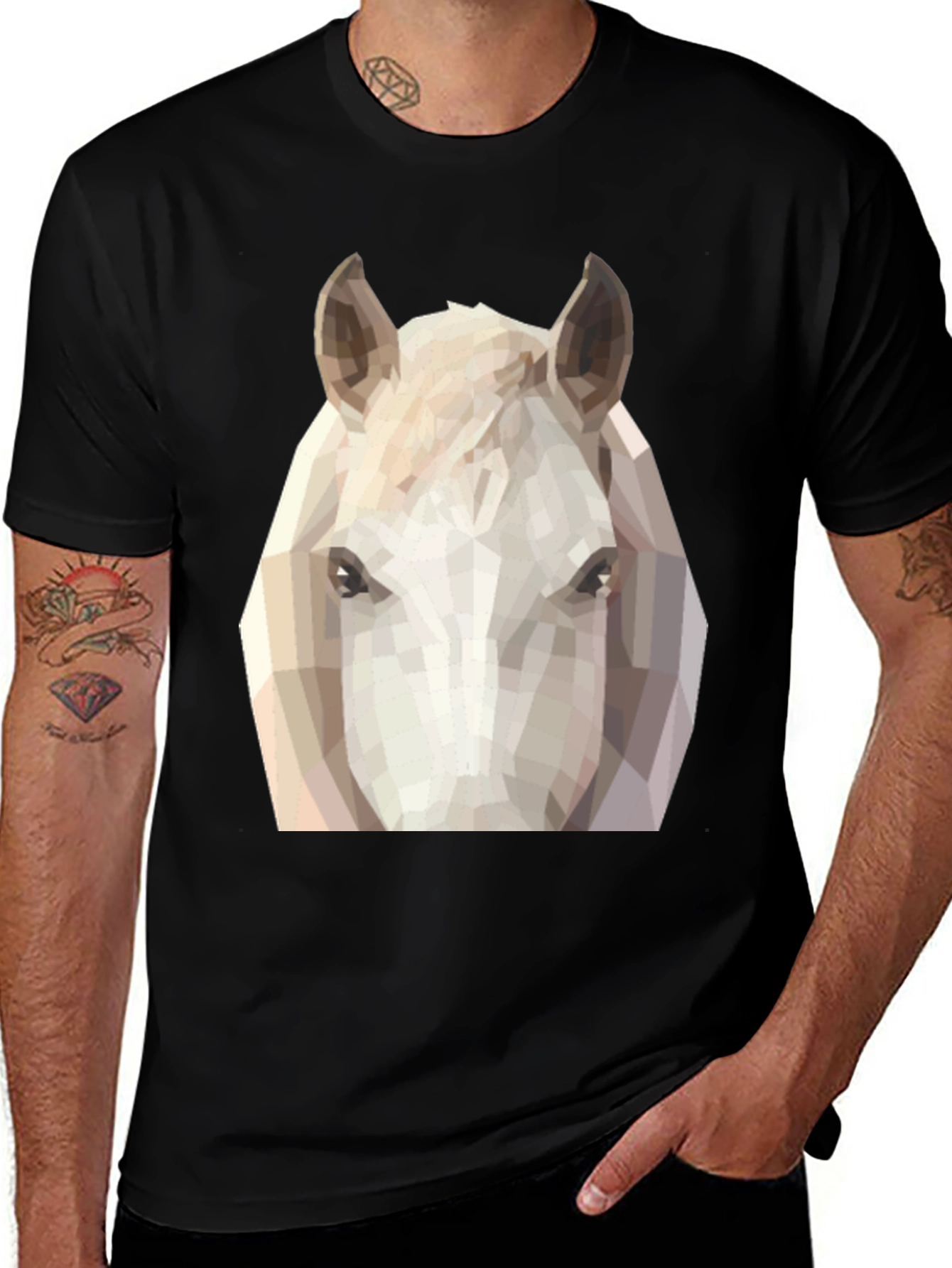 Geometric Horse Tee - Modern Animal Graphic T-Shirt