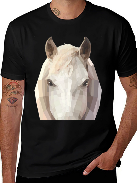Geometric Horse Tee - Modern Animal Graphic T-Shirt
