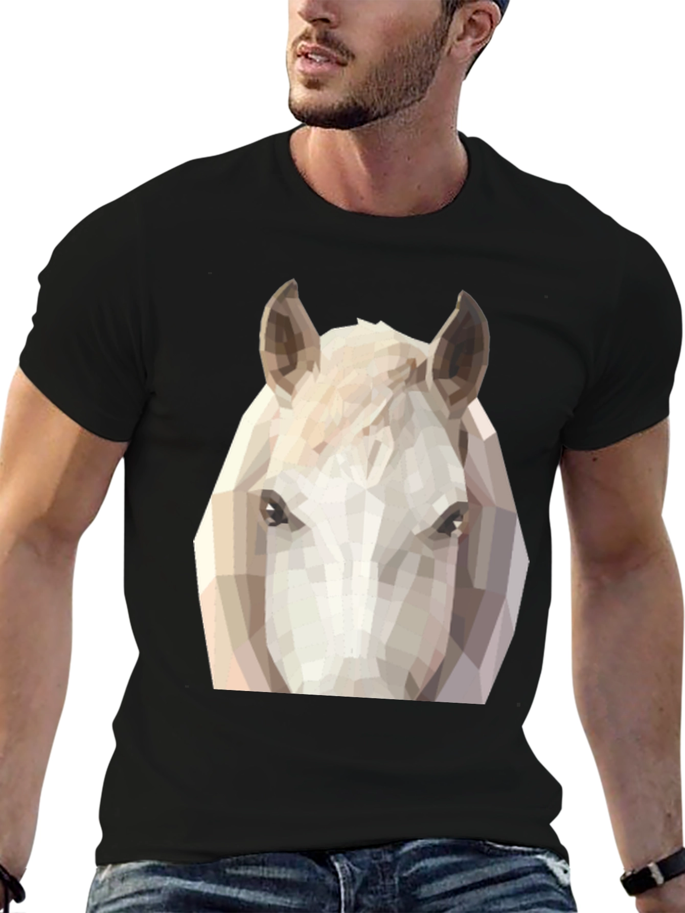 Geometric Horse Tee - Modern Animal Graphic T-Shirt