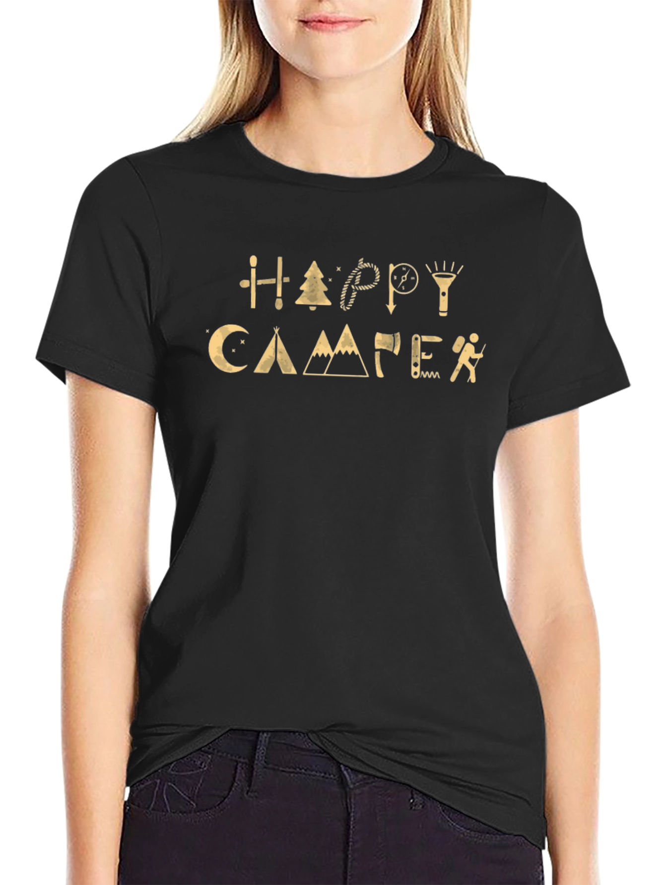 Happy Camper Graphic T-Shirt - Camping Adventure Tee