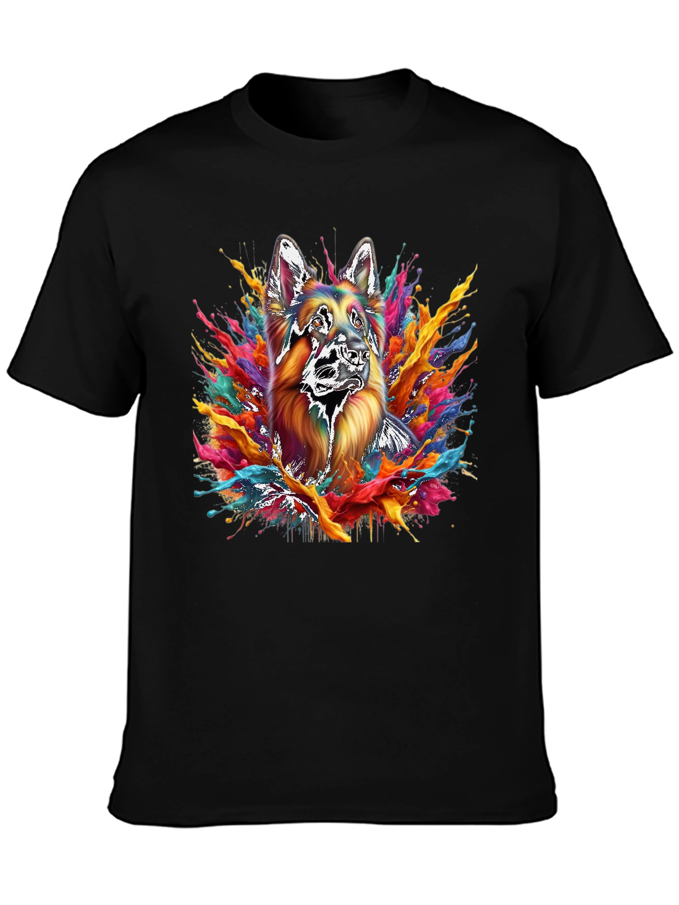 German Shepherd Splash Art T-Shirt