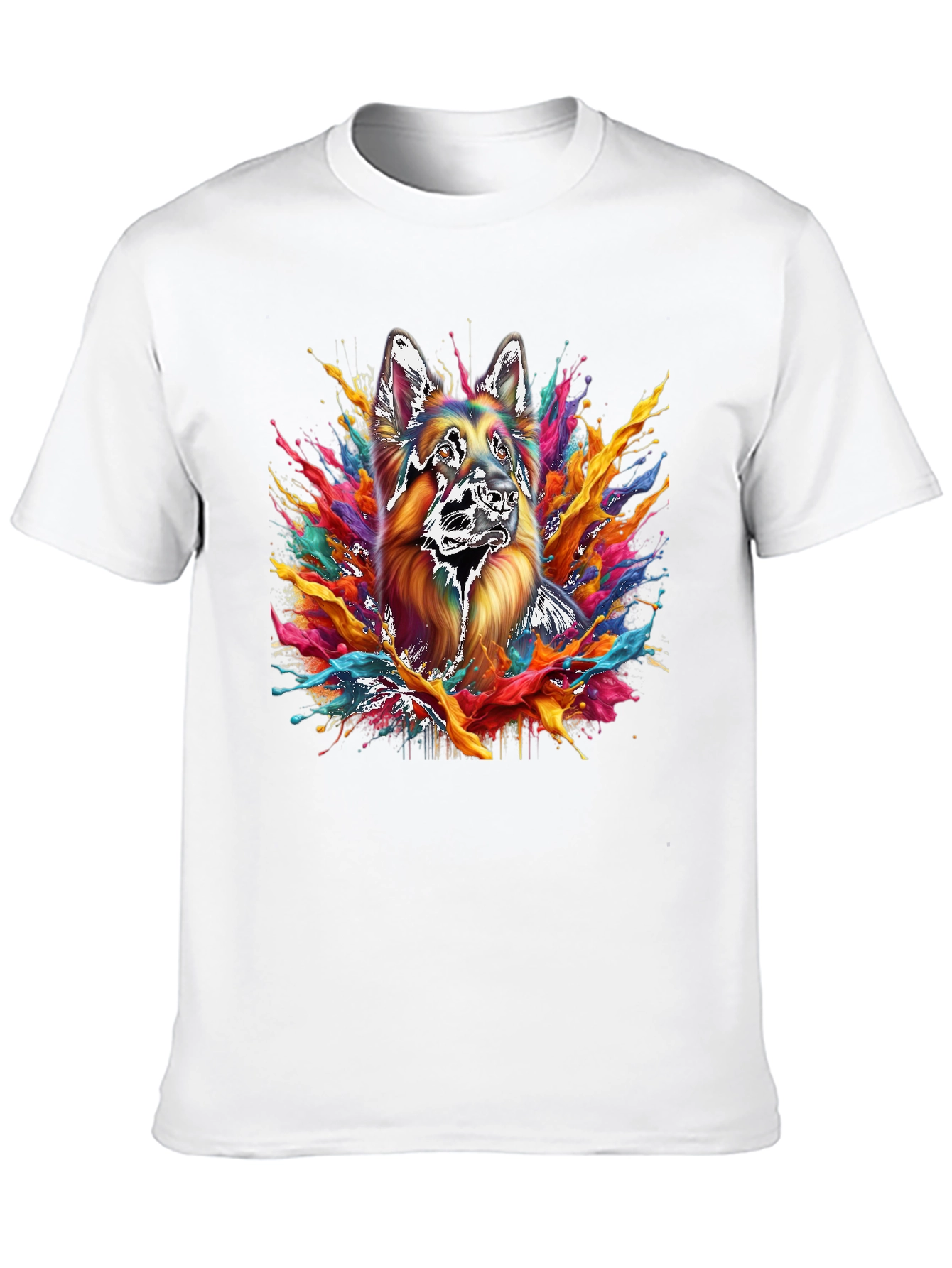 German Shepherd Splash Art T-Shirt