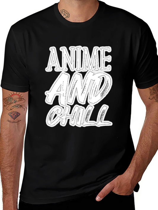 Anime and Chill Graphic Print T-Shirt