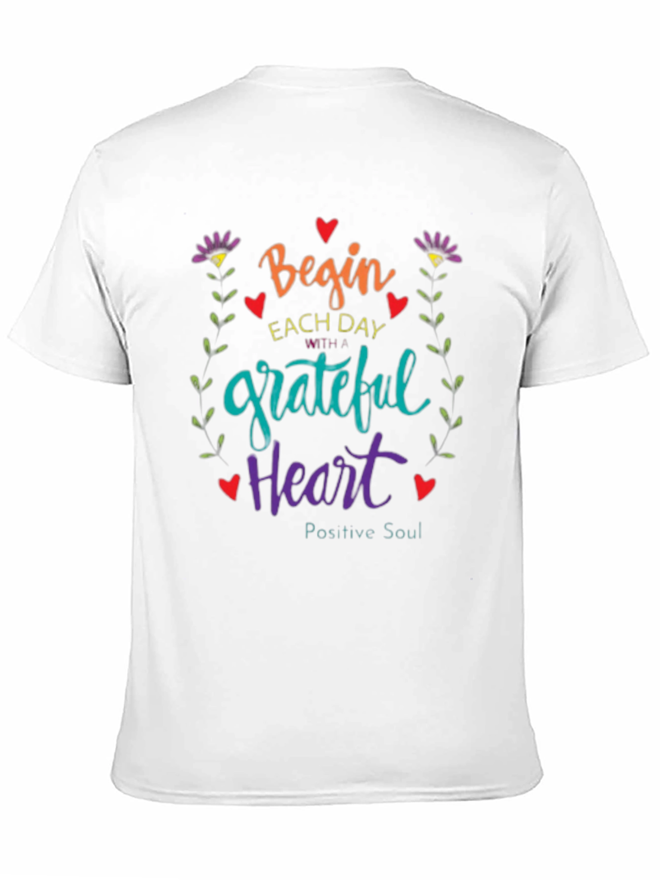 Grateful Heart Graphic Tee - Positive Soul Shirt