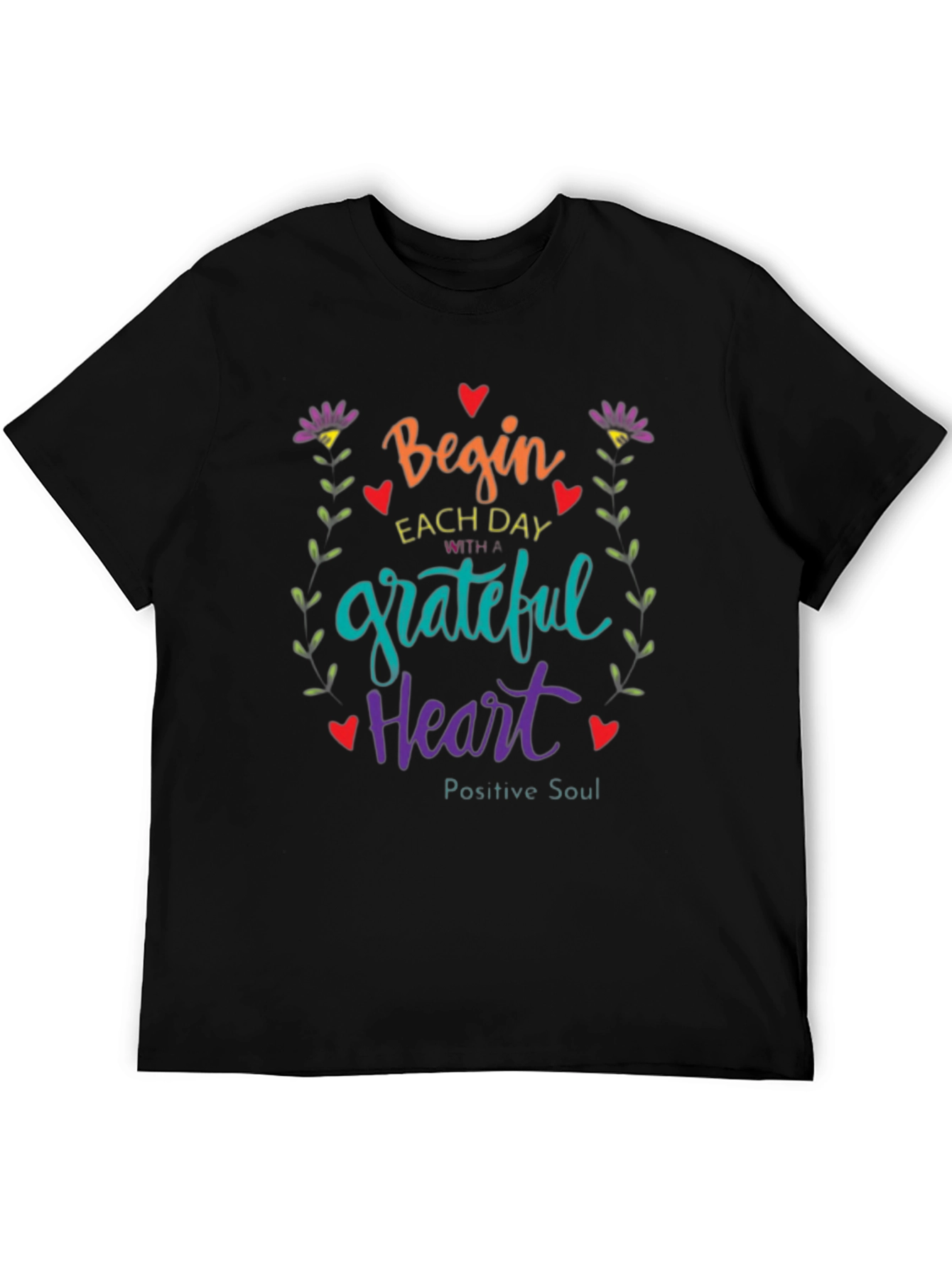 Grateful Heart Graphic Tee - Positive Soul Shirt
