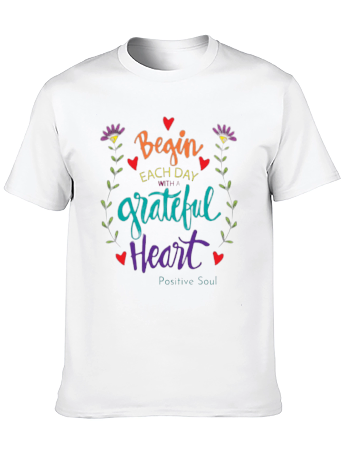 Grateful Heart Graphic Tee - Positive Soul Shirt