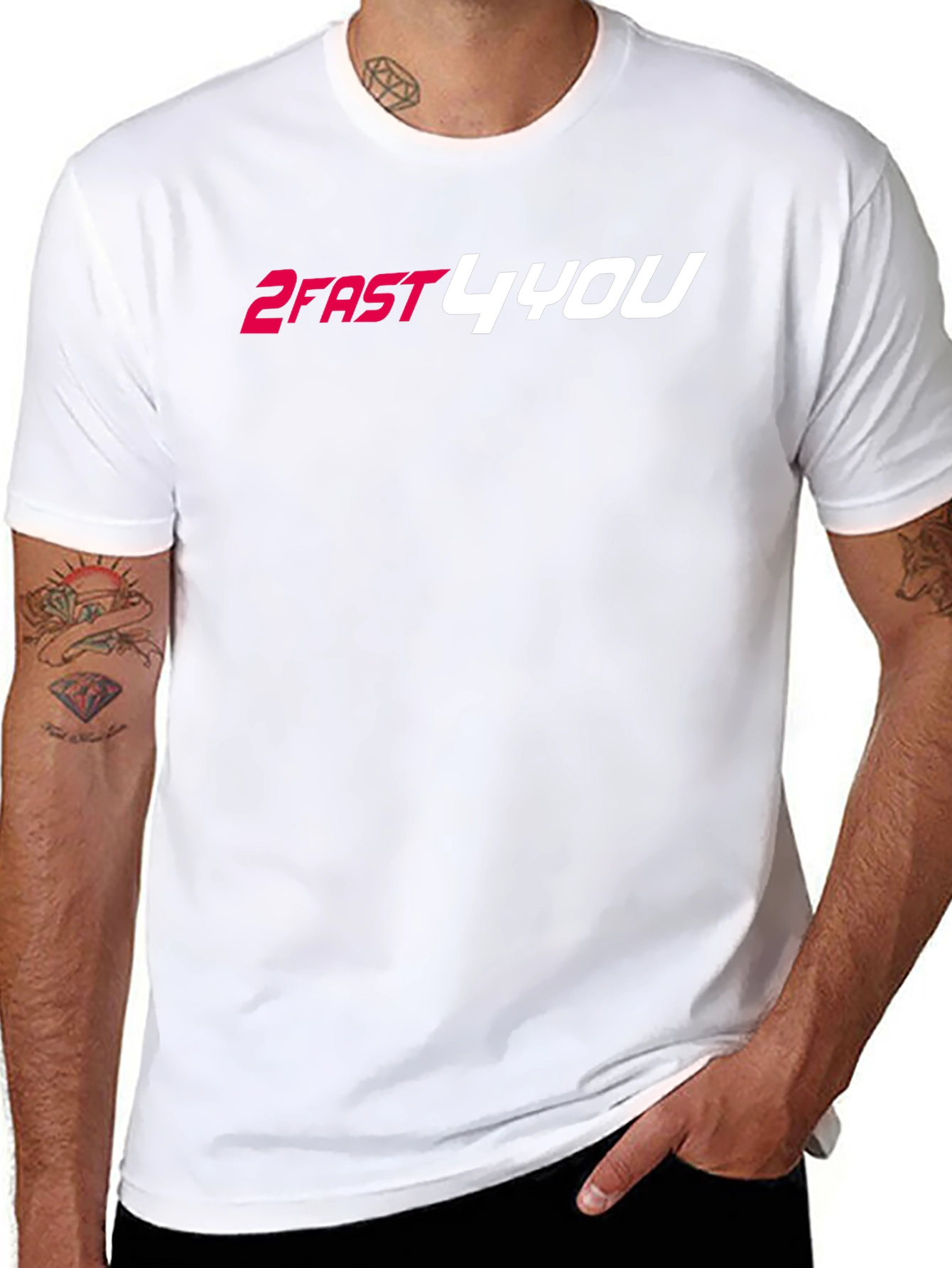 2FAST4YOU Graphic Tee - Black Cotton Blend