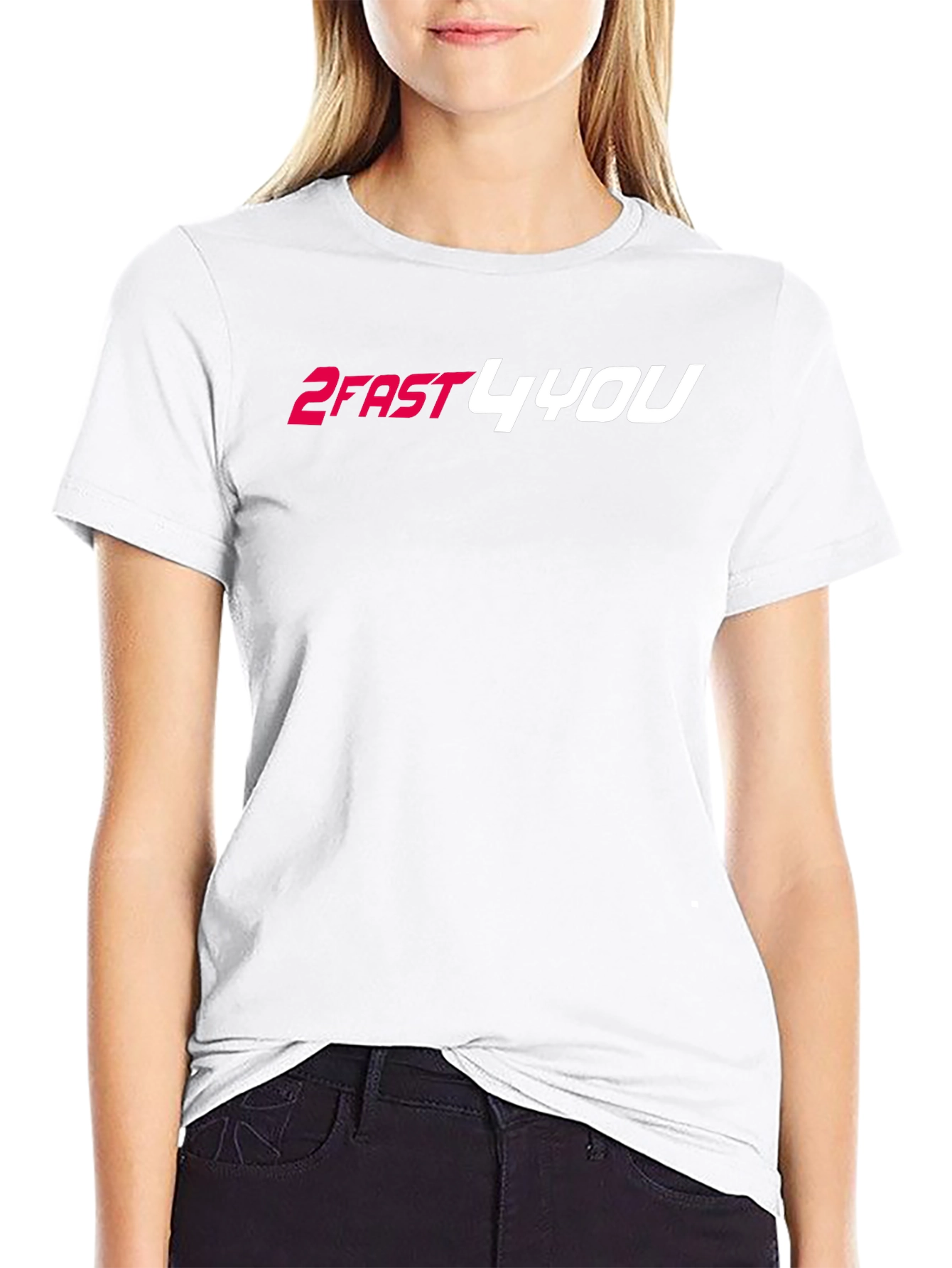 2FAST4YOU Graphic Tee - Black Cotton Blend