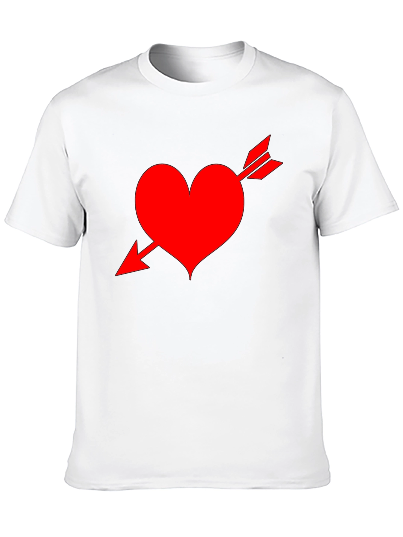 Heart Arrow Black T-Shirt - Valentines Day