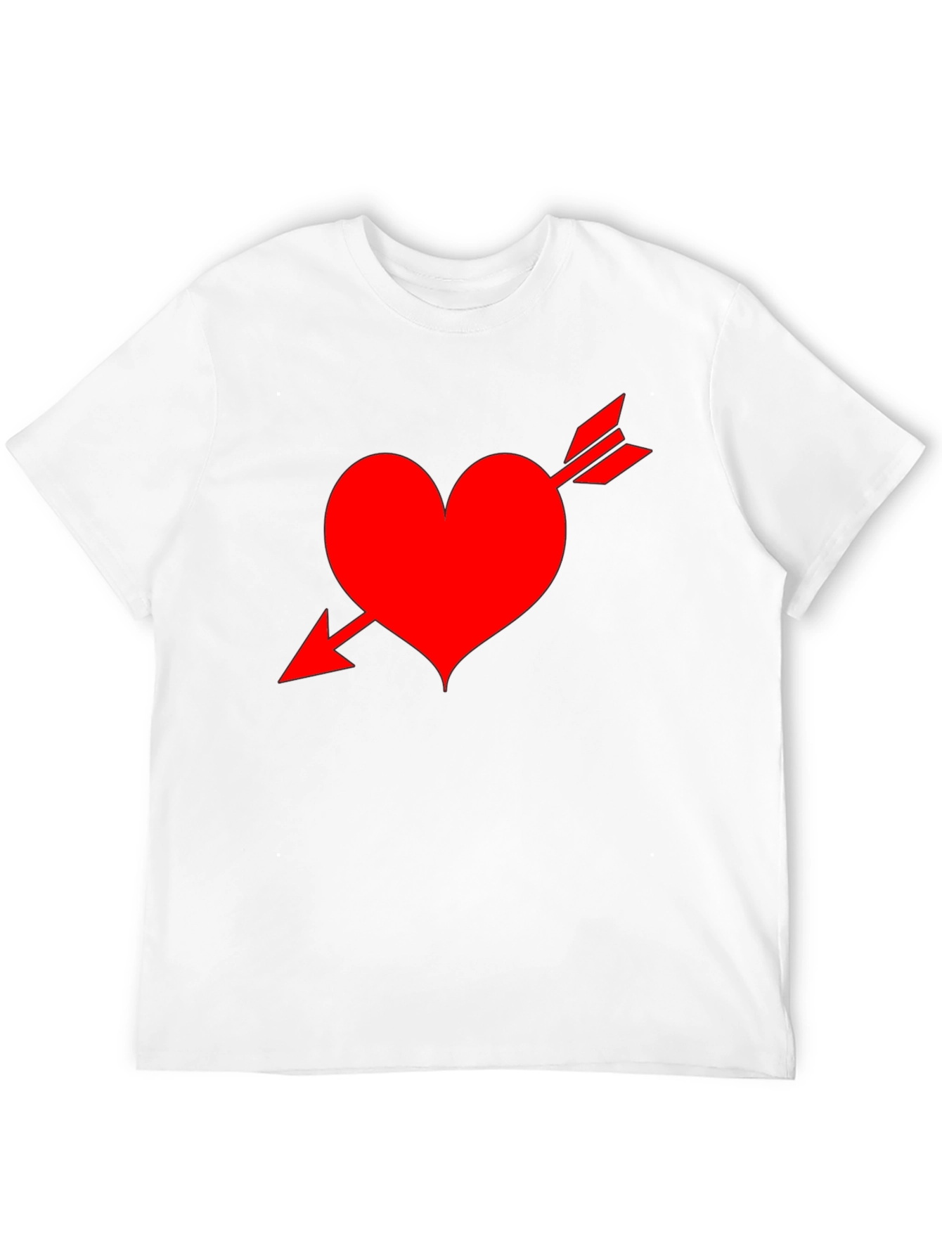 Heart Arrow Black T-Shirt - Valentines Day
