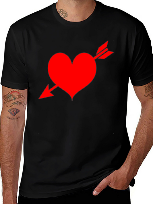 Heart Arrow Black T-Shirt - Valentines Day