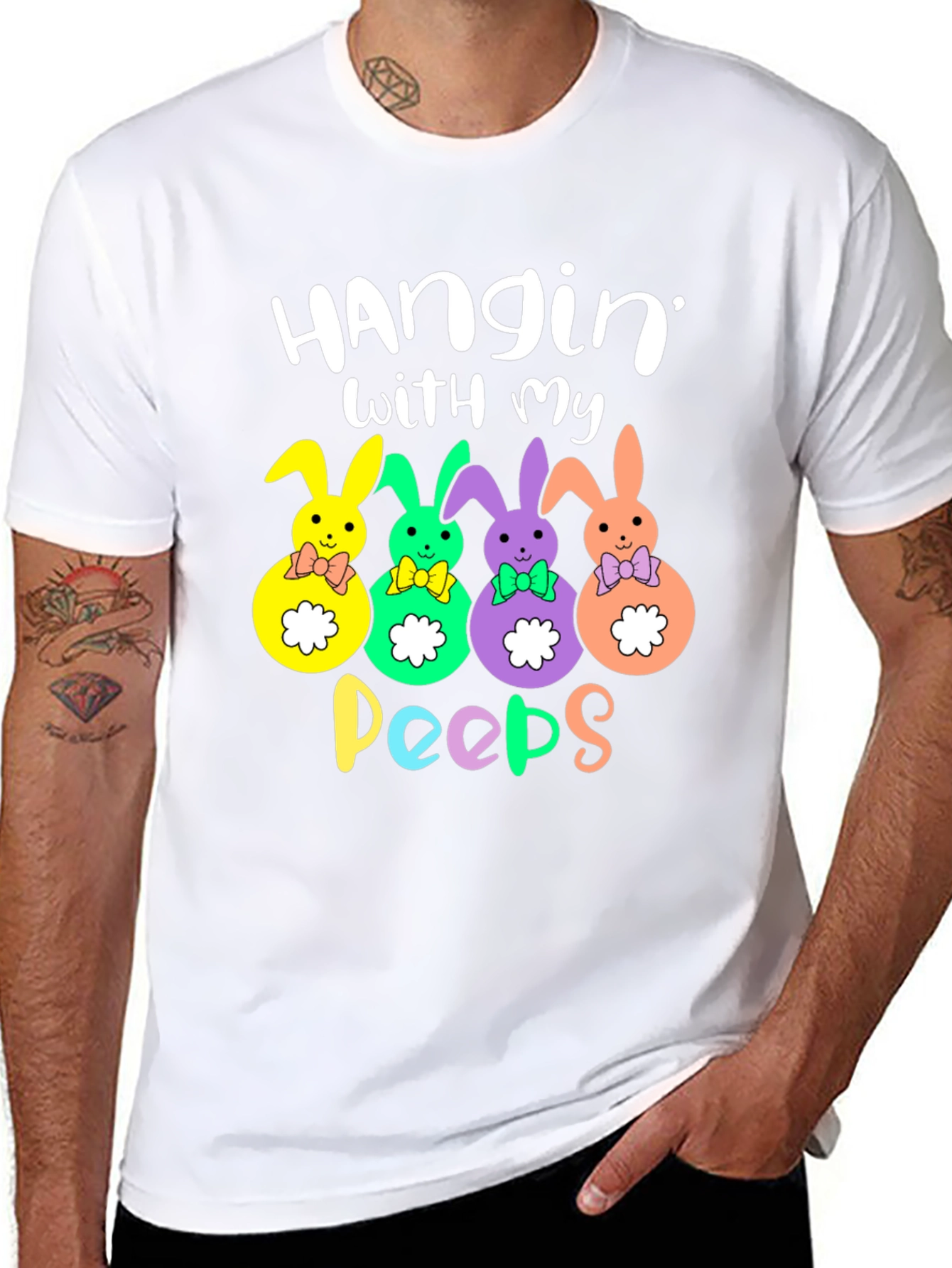 Hangin With My Peeps Easter Bunny T-Shirt