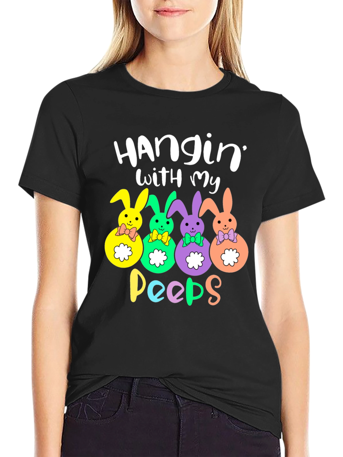 Hangin With My Peeps Easter Bunny T-Shirt