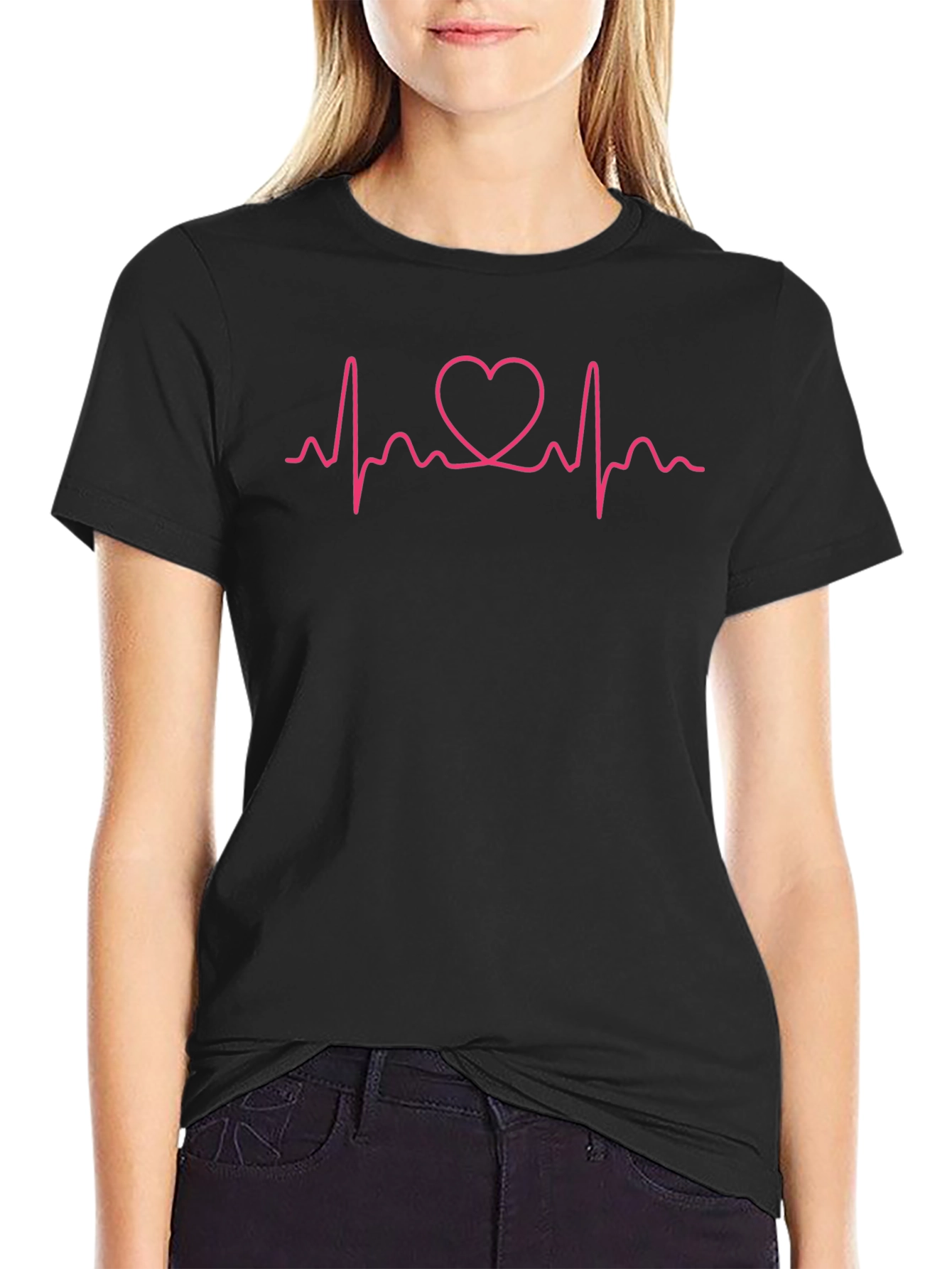 Heartbeat Heart Love Graphic T-Shirt