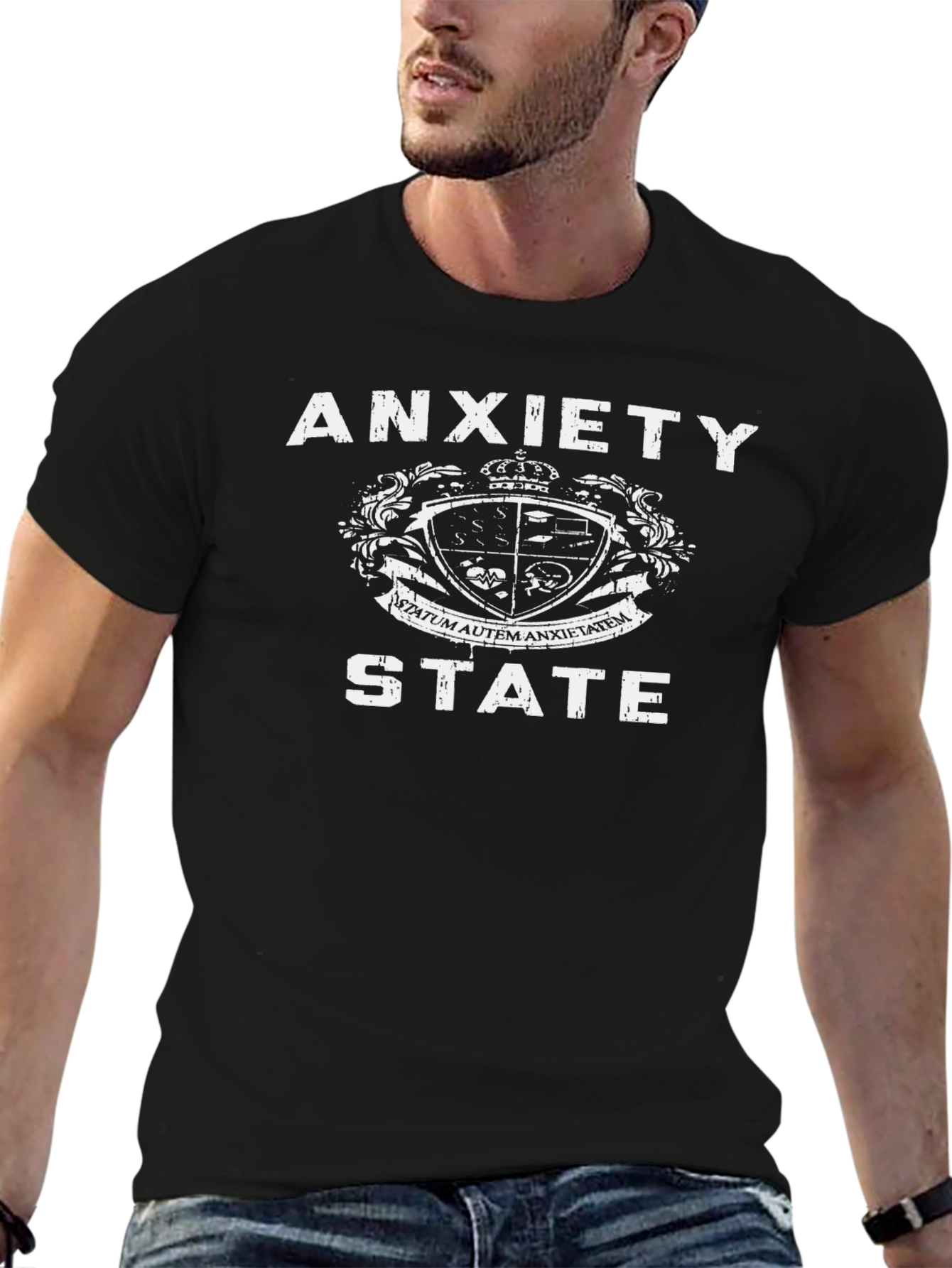 Anxiety State Black Graphic T-Shirt