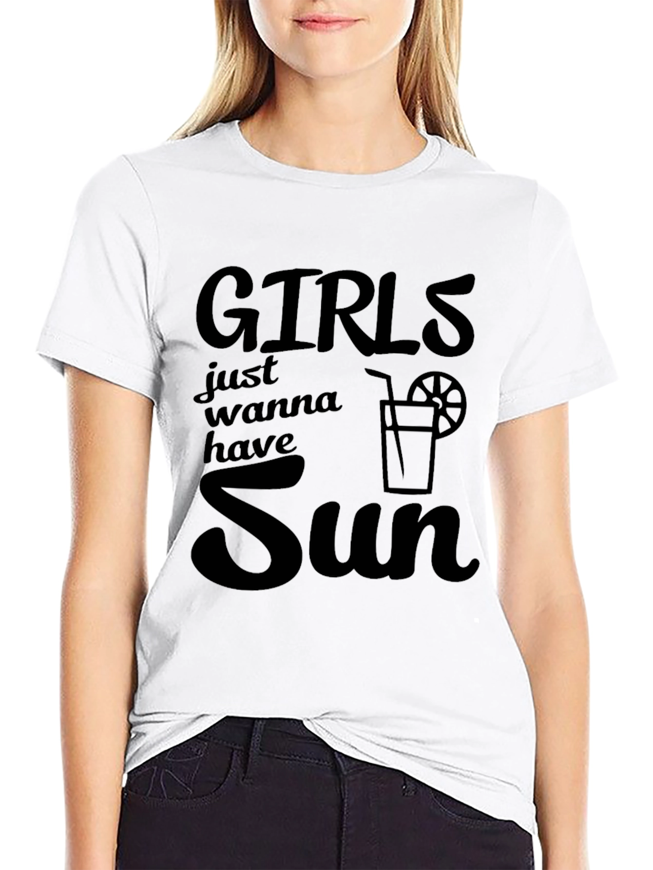 Girls Just Wanna Have Sun Black T-Shirt