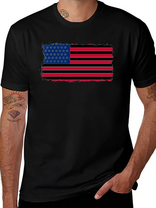 American Flag Distressed Graphic T-Shirt