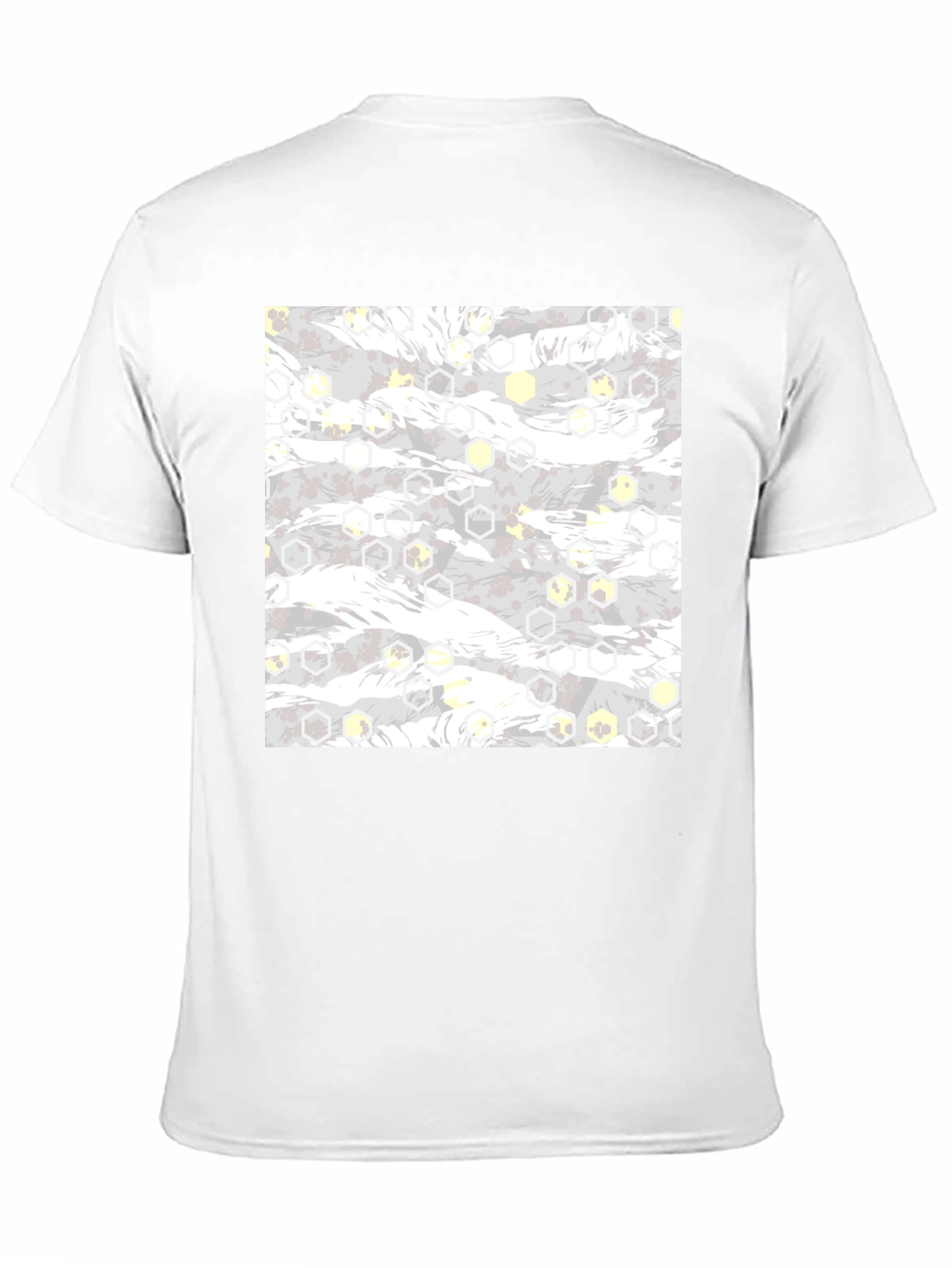 Geometric Camo Print Black Tee