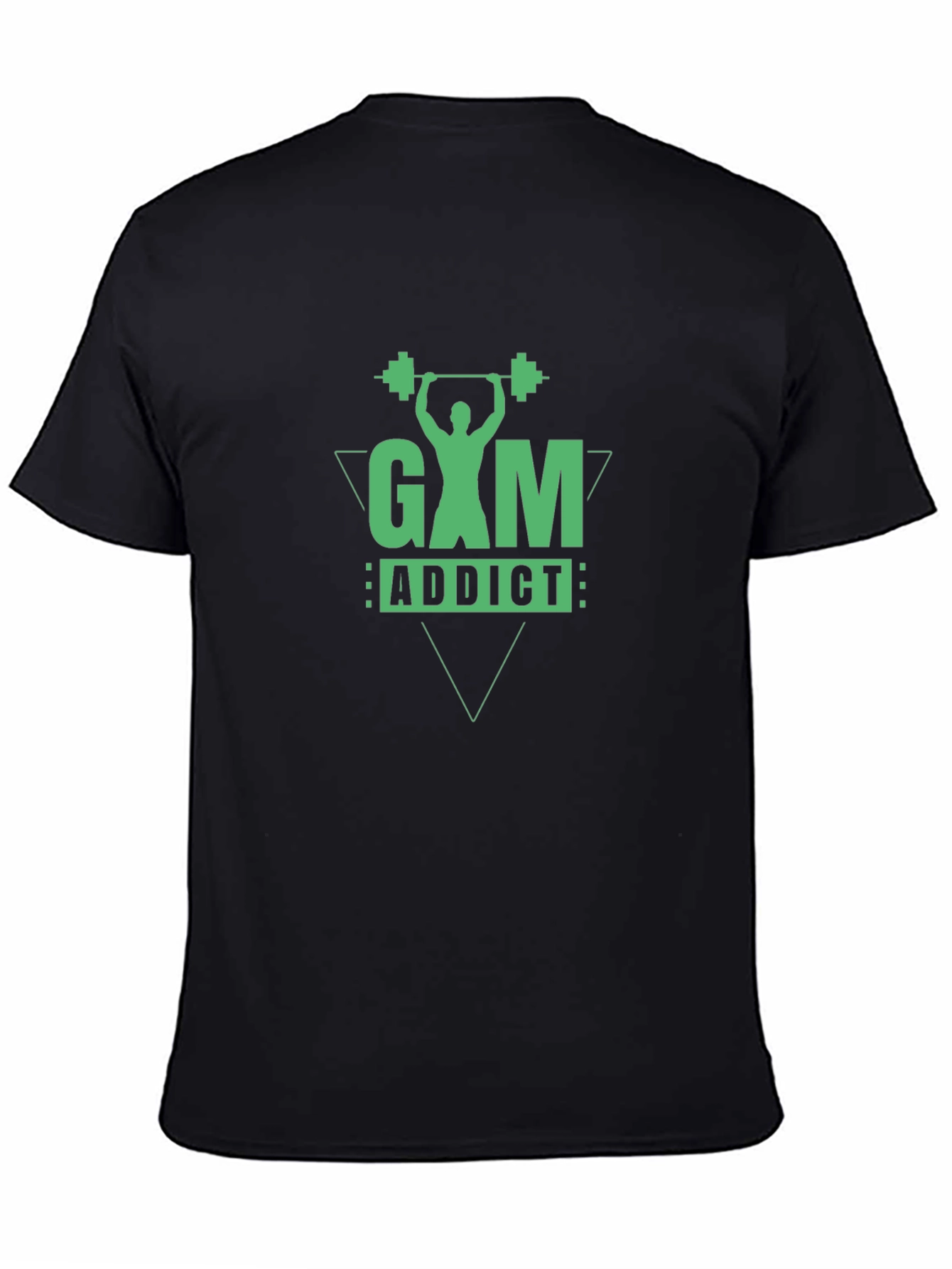 Gym Addict Graphic Tee - Black Cotton Fitness Shirt