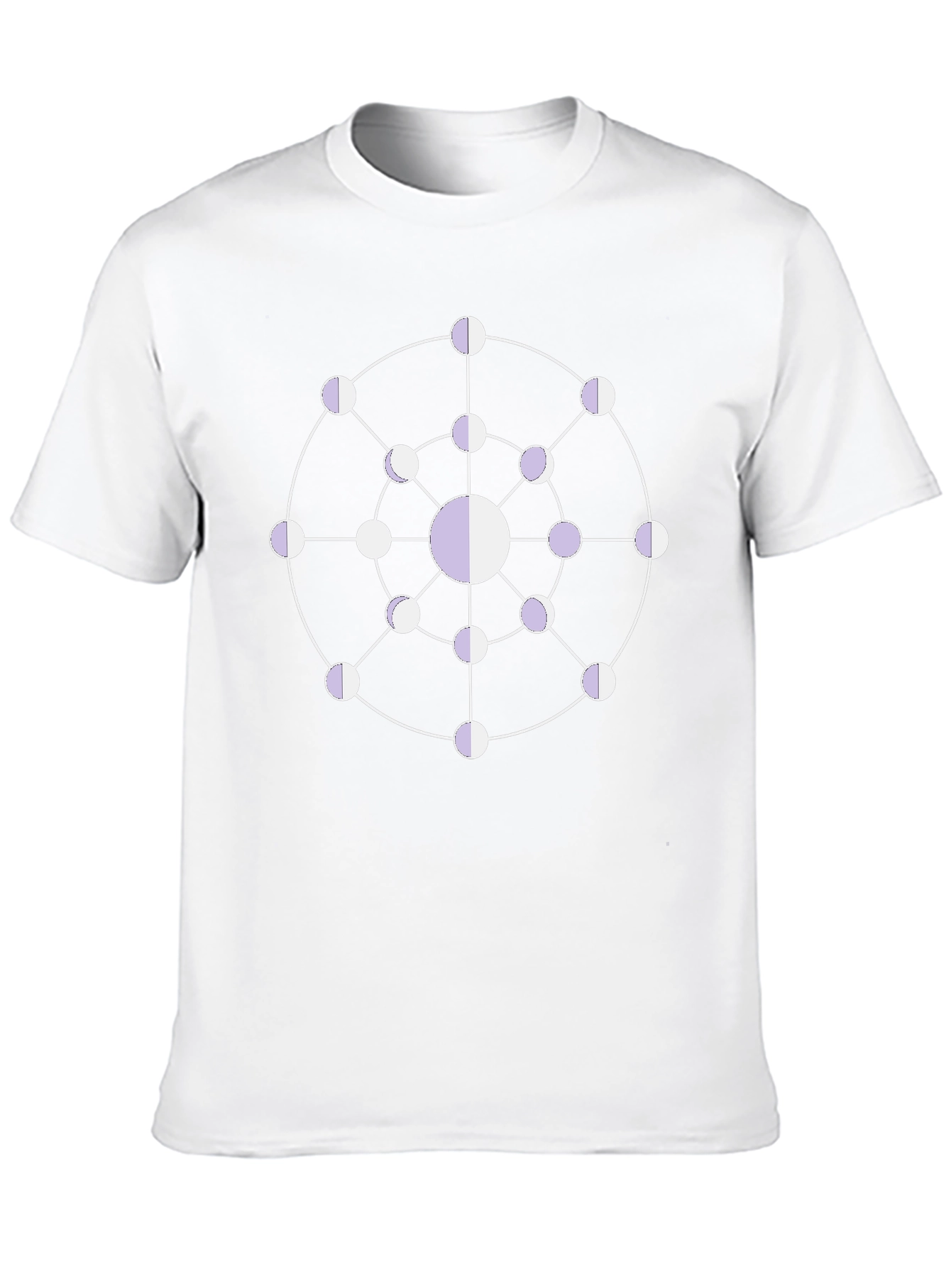 Geometric Moon Phase T-Shirt - Black